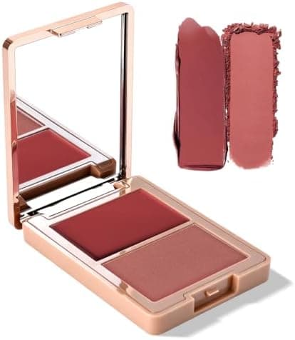 2 in 1 Plum Cream and Powder Blush Palette Duo(02 Cool Rose)
