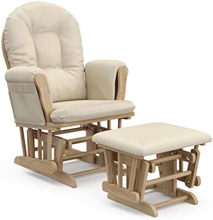 Storkcraft Premium Hoop Glider & Ottoman, Natural/Beige