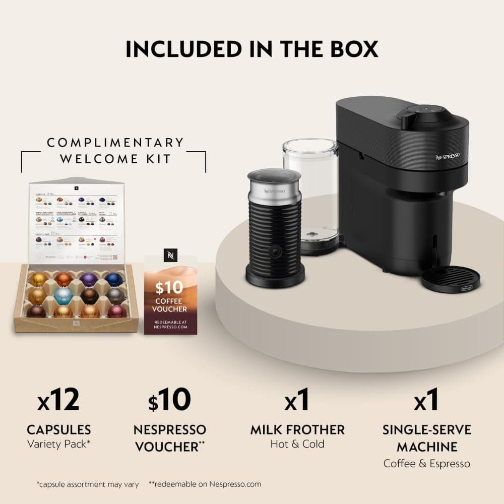 Nespresso Vertuo Pop+ Coffee Machine with Milk Frother, Liquorice Black — photo 3