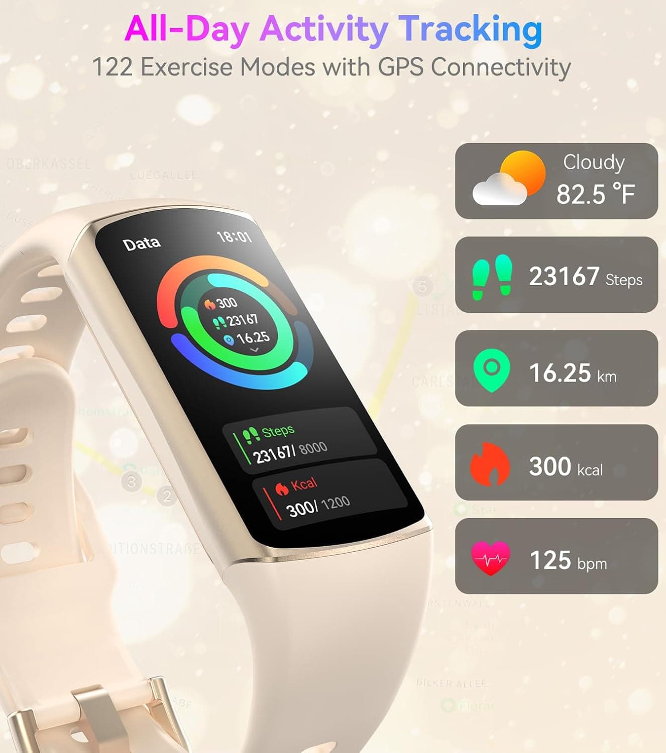 Smart Watch Fitness Tracker with 24/7 Heart Rate, Blood Oxygen Blood Pressure Monitor Sleep Tracker 120 Sports Modes Activity Trackers Step Calorie Counter IP68 Waterproof for Andriod iPhone Women Men — photo 5