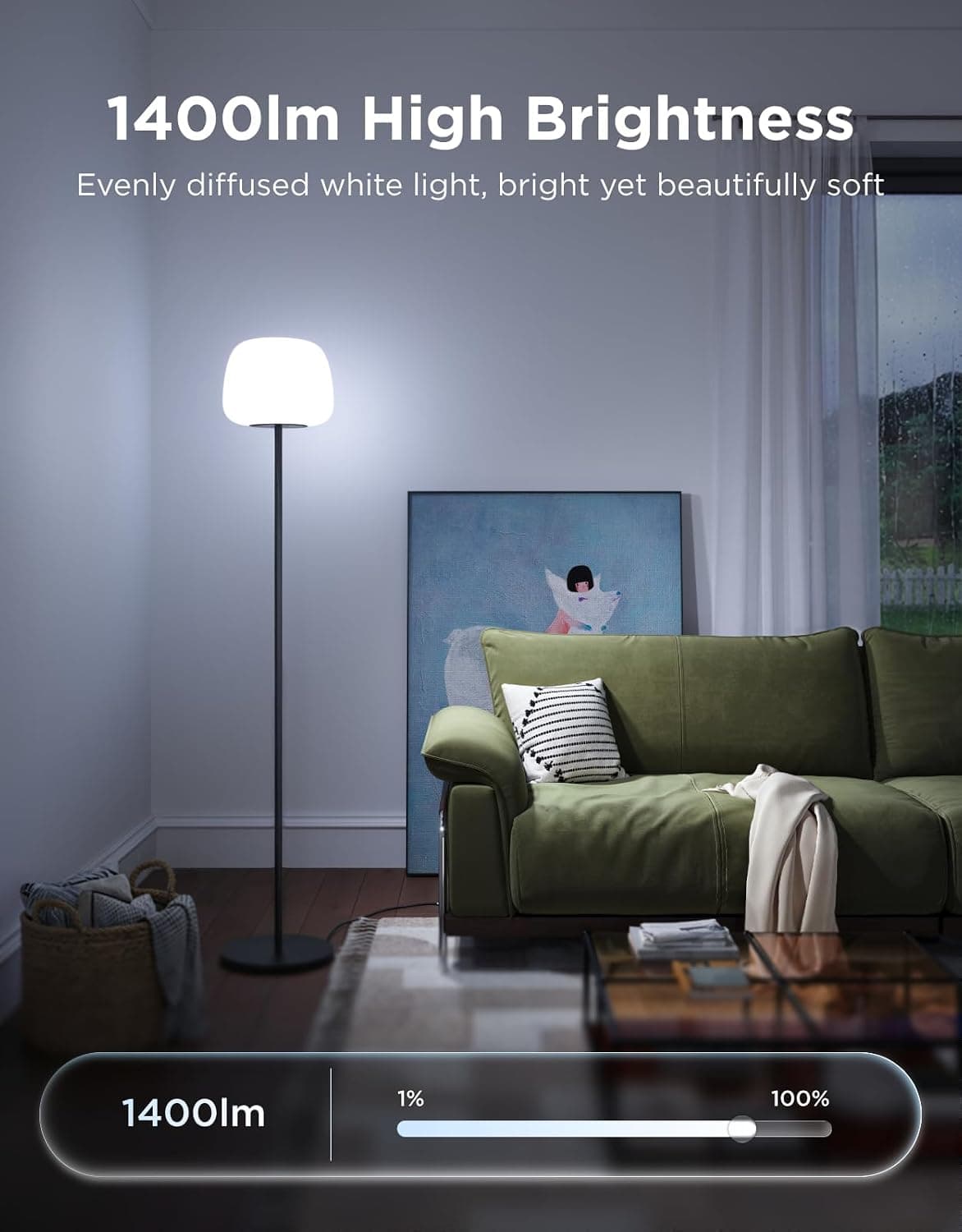 Govee Lantern Floor Lamp, Halo Gradient RGBIC Smart Corner Lamp for Bedroom — photo 6