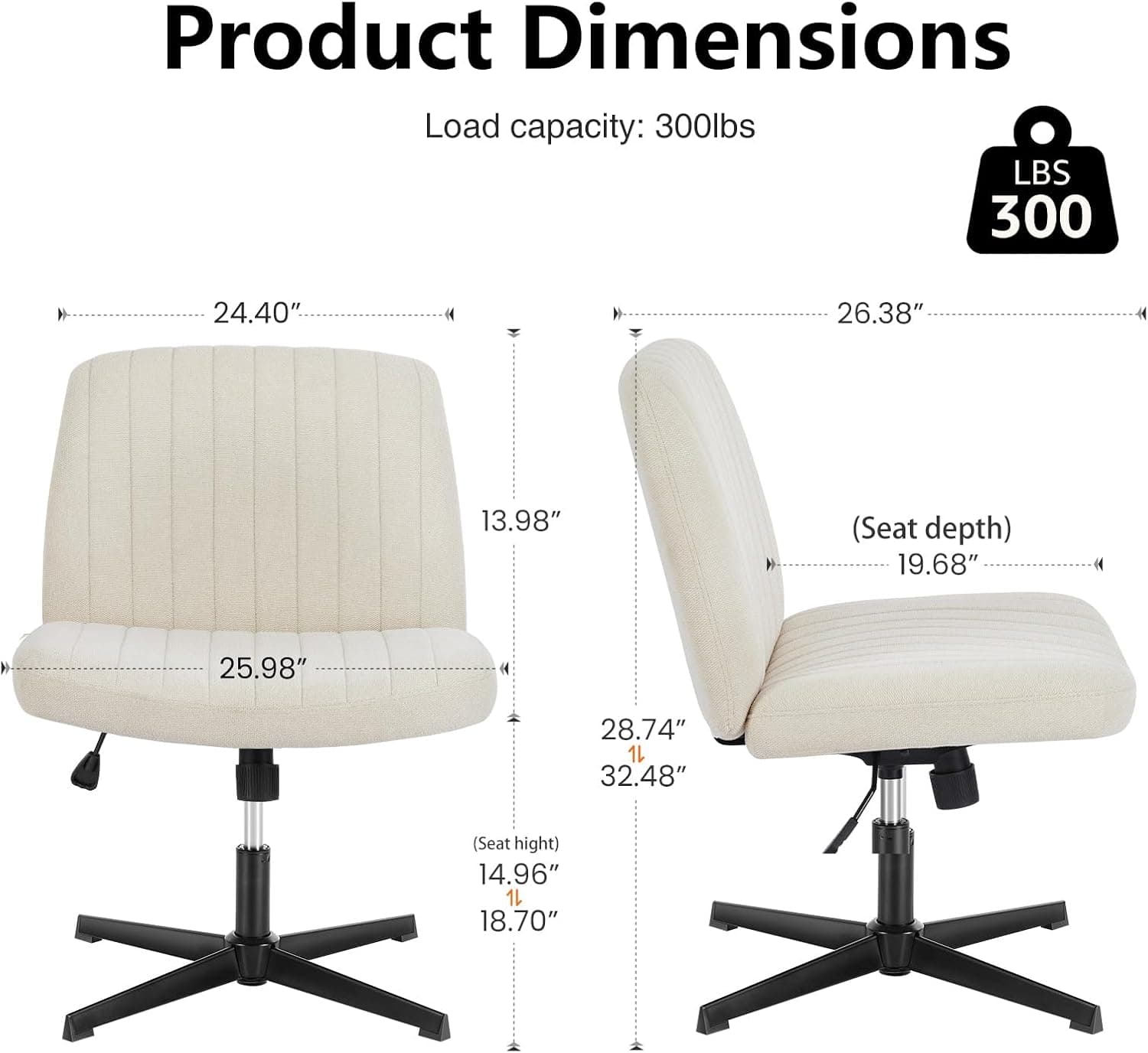 DUMOS Criss Cross Chair, Cross Legged Vanity Chair, Home Office — photo 2