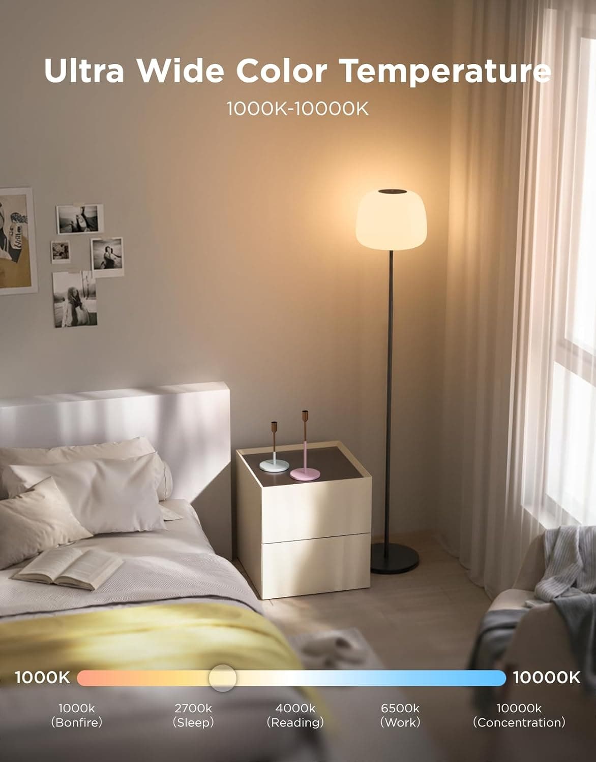 Govee Lantern Floor Lamp, Halo Gradient RGBIC Smart Corner Lamp for Bedroom — photo 4