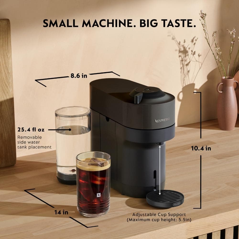 Nespresso Vertuo Pop+ Coffee Machine with Milk Frother, Liquorice Black — photo 8