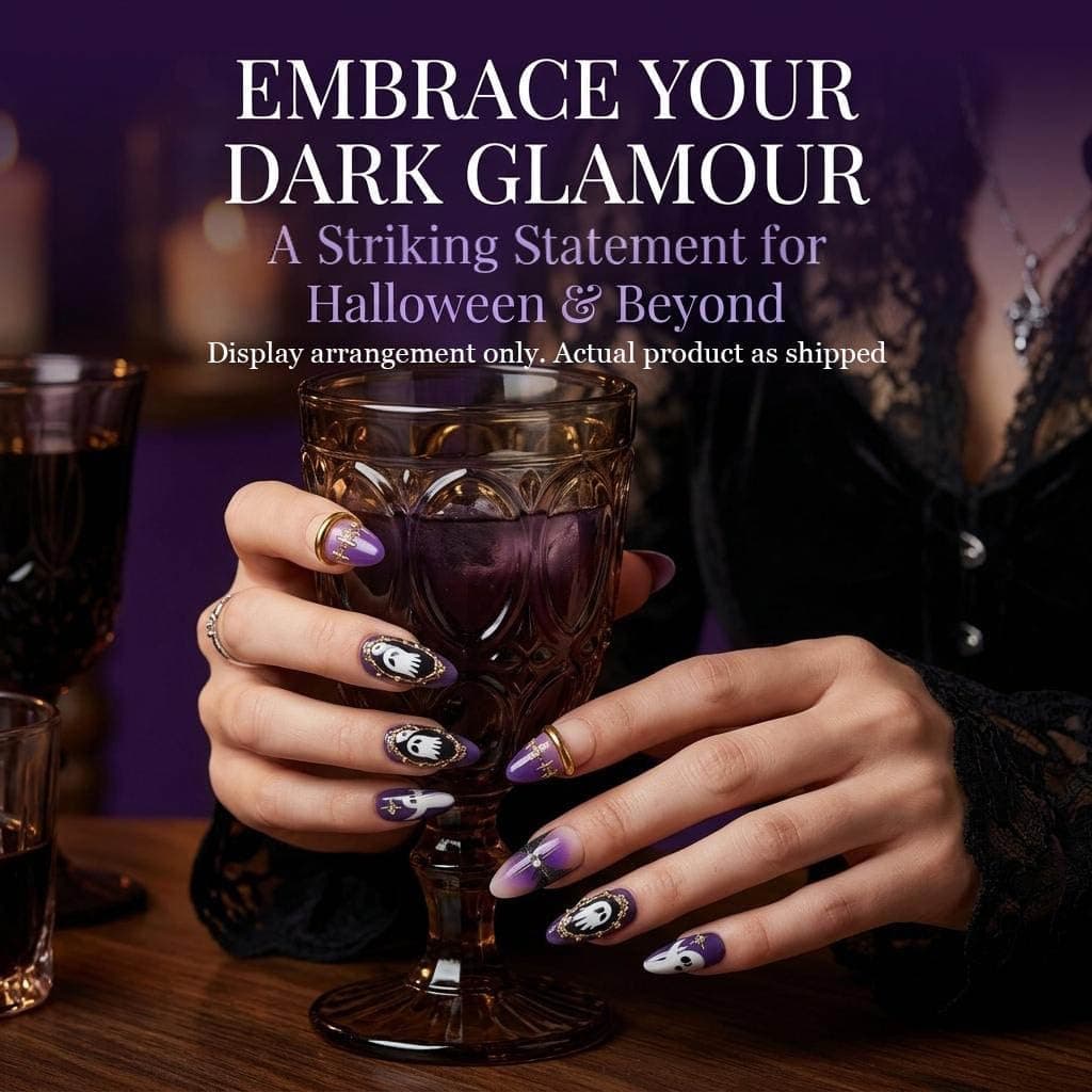 Purple 2026 Halloween Press on Nails Handmade M Size 10 Pcs D24 — photo 4