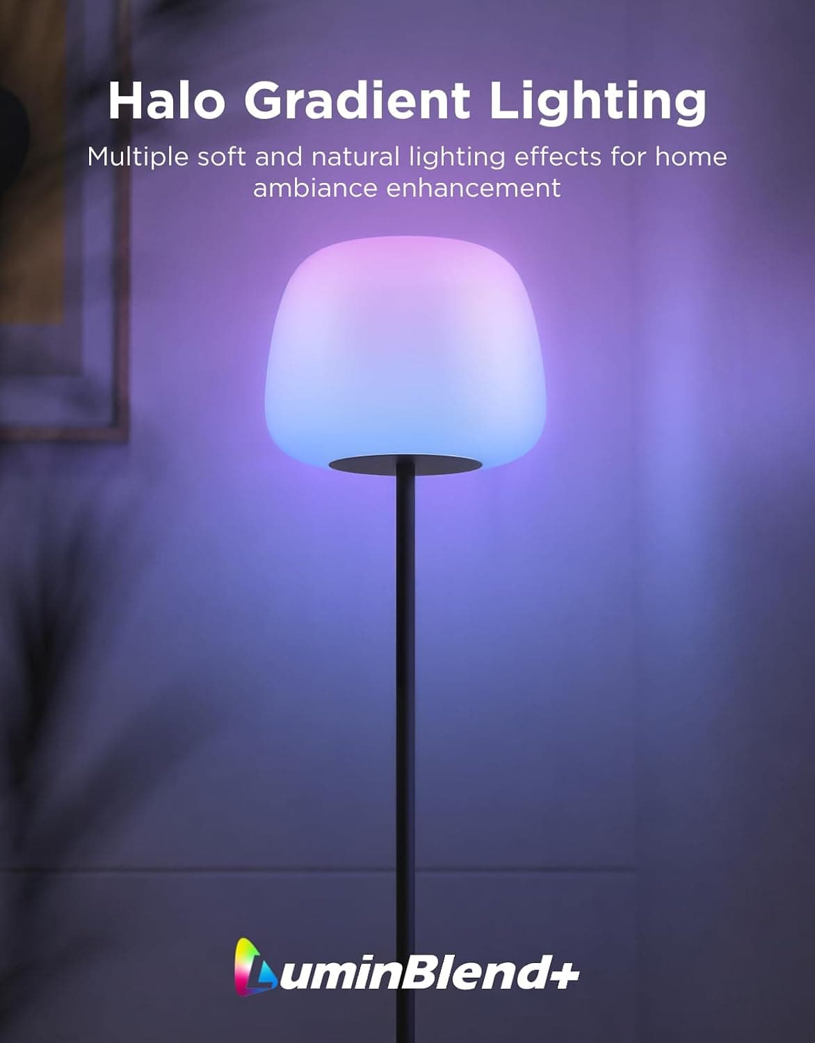 Govee Lantern Floor Lamp, Halo Gradient RGBIC Smart Corner Lamp for Bedroom — photo 2