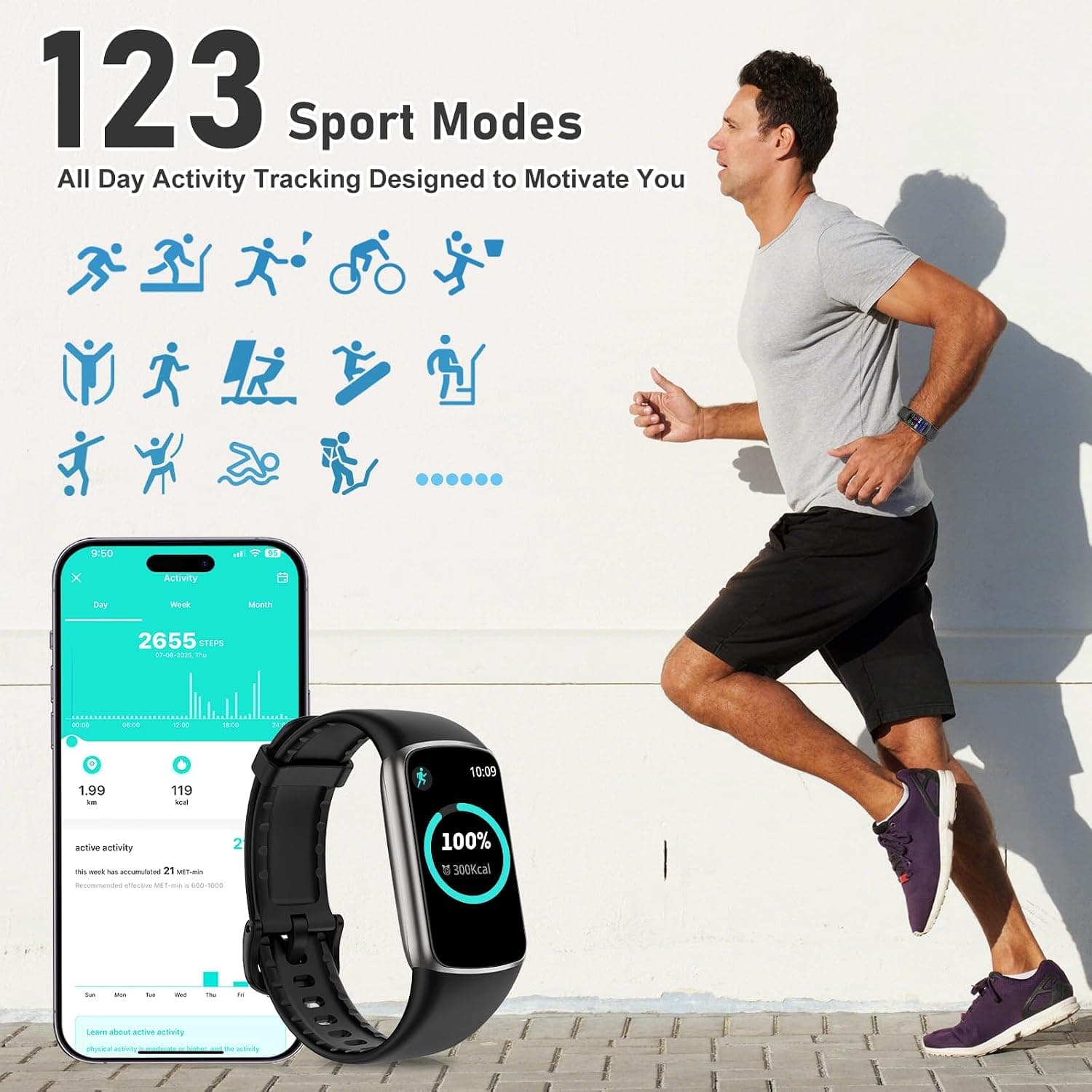 Zeacool Fitness Tracker with 24/7 Heart Rate, Blood Oxygen Sleep Monitor, 123 Sports Modes Calories Smart Watch,IP68 Waterproof Step Counter Activity Trackers Health Pedometer for Women Men — photo 4