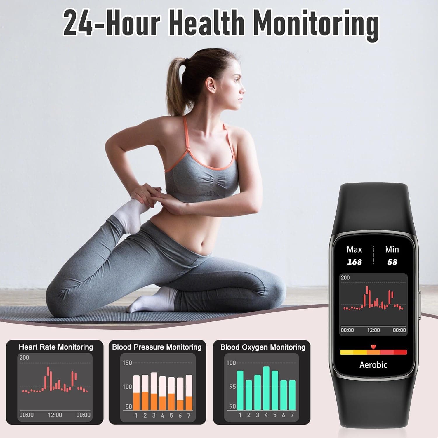 Zeacool Fitness Tracker with 24/7 Heart Rate, Blood Oxygen Sleep Monitor, 123 Sports Modes Calories Smart Watch,IP68 Waterproof Step Counter Activity Trackers Health Pedometer for Women Men — photo 5