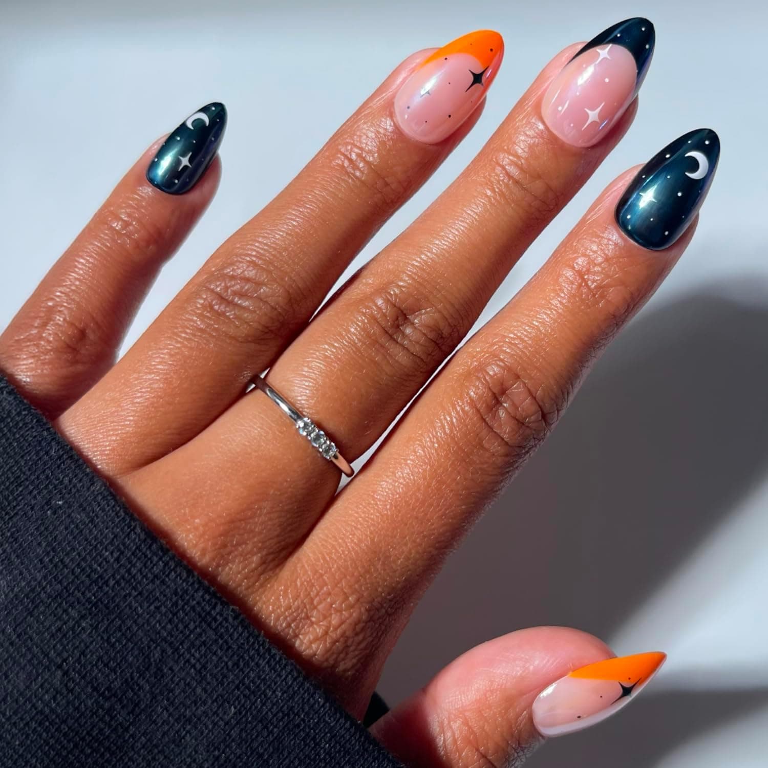 Glamnetic Halloween Press On Nails, Short Almond Glazed, October Nights — photo 1
