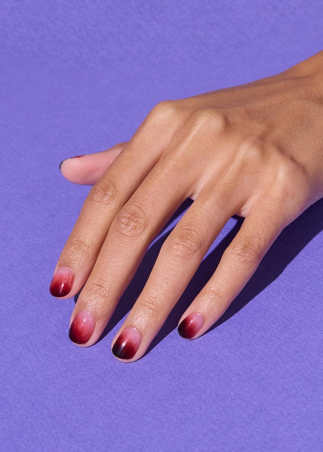 ohora Semi Cured Gel Nail Strips (N Blood Drop) - Red, Ombre, Works with Any UV/LED Lamps, Salon-Quality, Long Lasting, Easy to Apply & Remove - Includes 2 Prep Pads, Nail File & Wooden Stick — photo 4