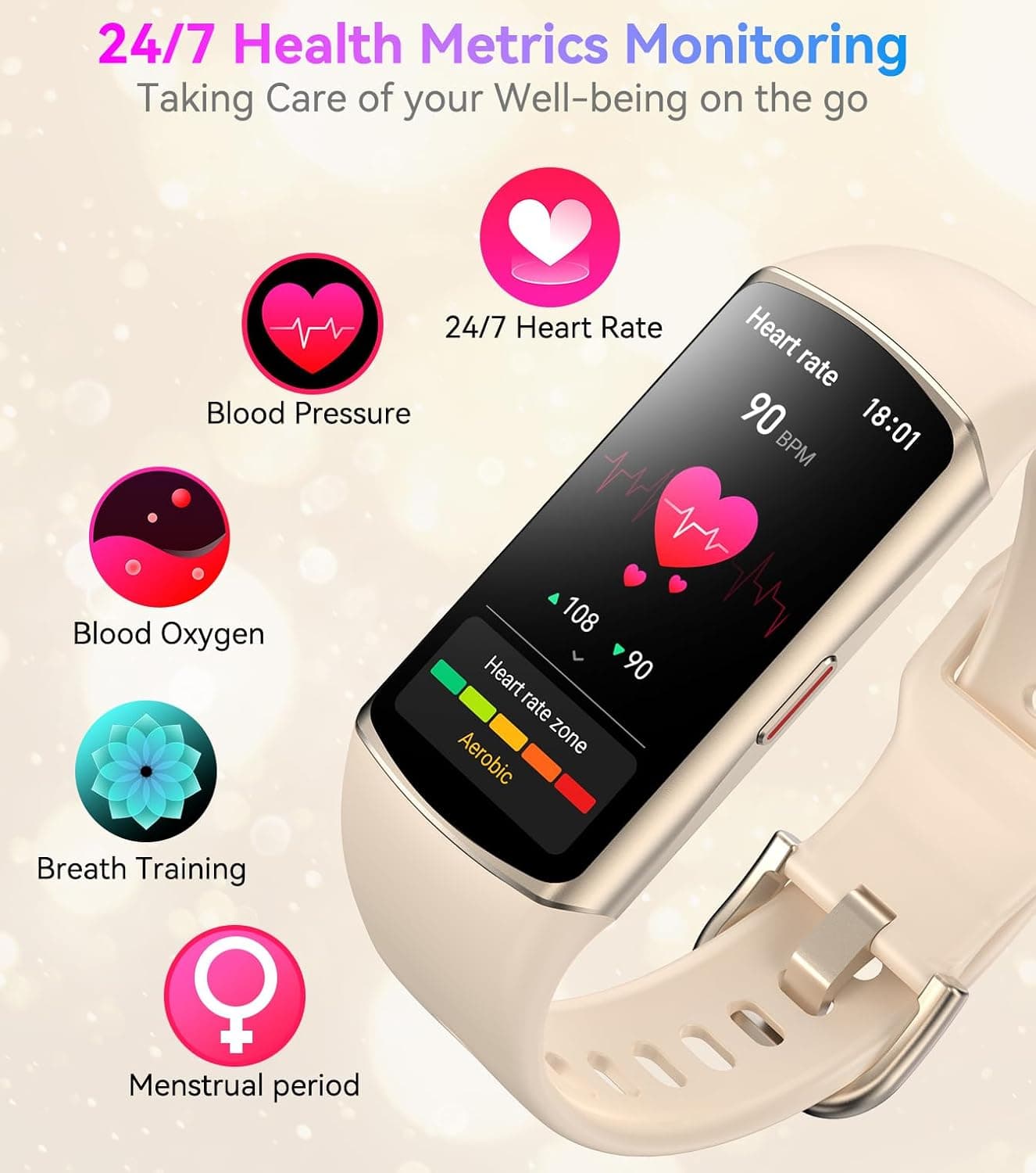 Smart Watch Fitness Tracker with 24/7 Heart Rate, Blood Oxygen Blood Pressure Monitor Sleep Tracker 120 Sports Modes Activity Trackers Step Calorie Counter IP68 Waterproof for Andriod iPhone Women Men — photo 4