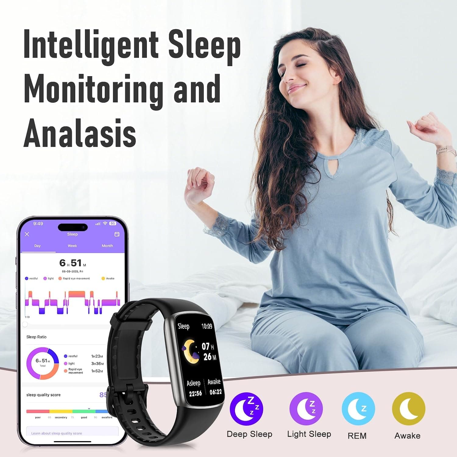 Zeacool Fitness Tracker with 24/7 Heart Rate, Blood Oxygen Sleep Monitor, 123 Sports Modes Calories Smart Watch,IP68 Waterproof Step Counter Activity Trackers Health Pedometer for Women Men — photo 3