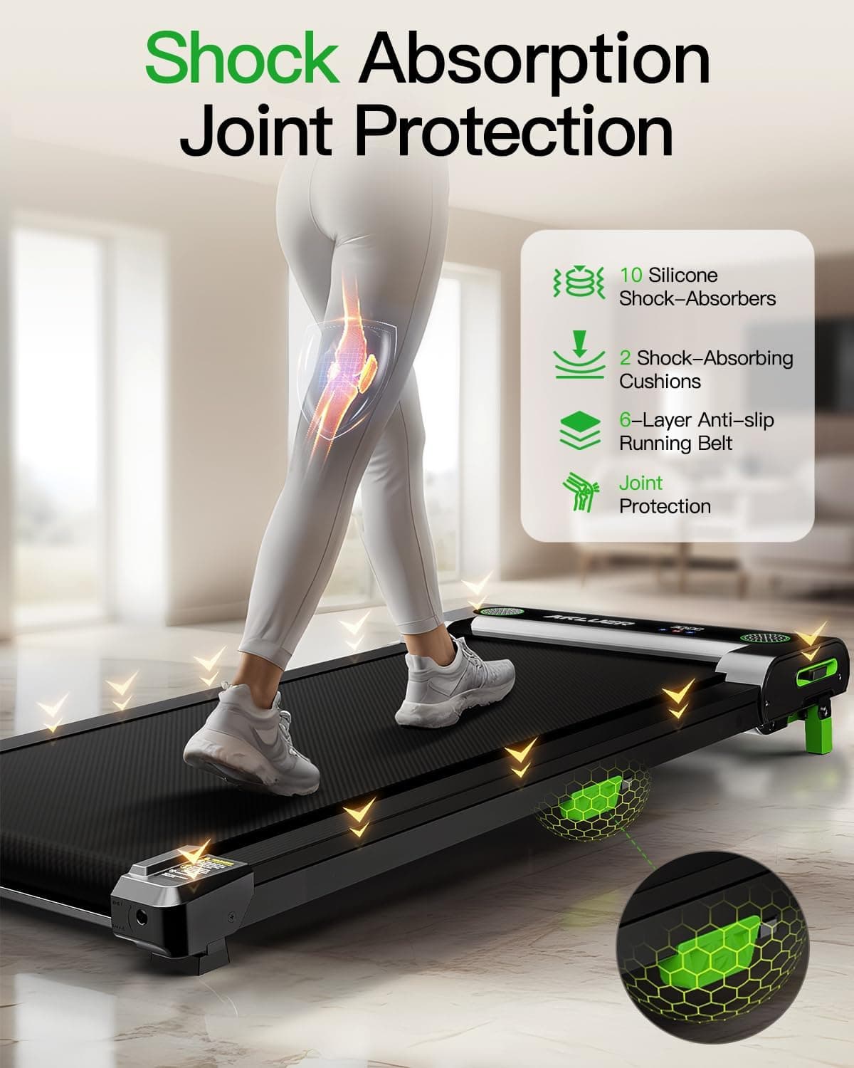 AKLUER Walking Pad with Incline - Under Desk Treadmill Small, 2.5HP Power — photo 5