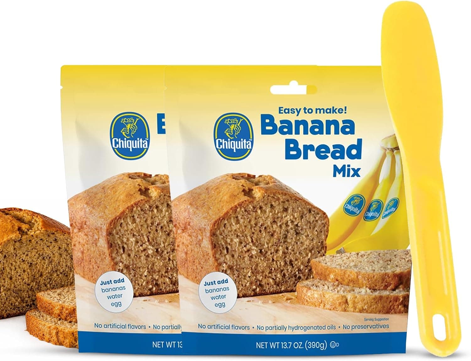 Chiquita Banana Bread Mix, 2 Pack (13.7oz each) w/Spatula for Easy Mixing — photo 1
