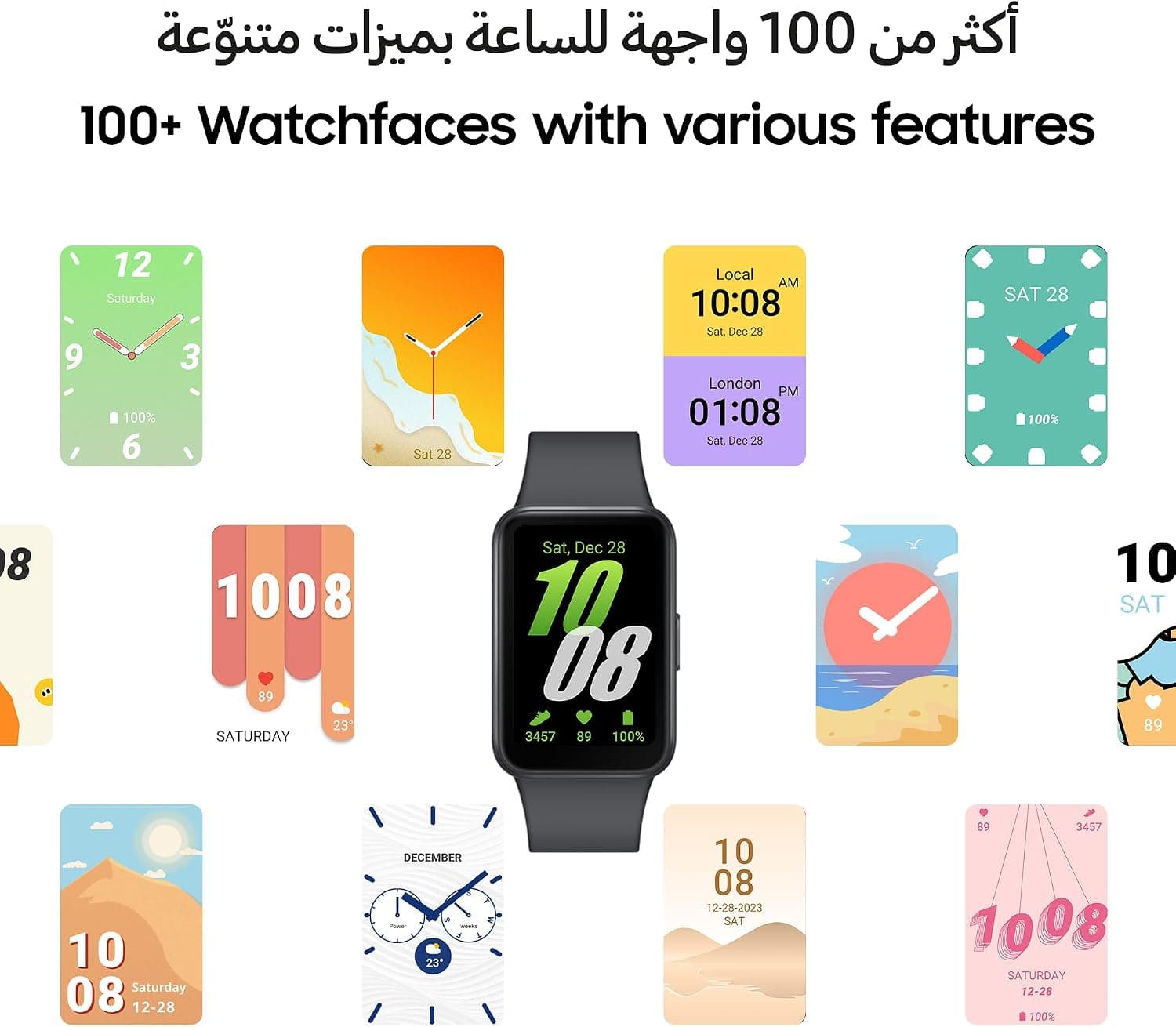 SAMSUNG Galaxy FIT 3 [2025, 40MM] 1.6" AMOLED Display | IP68 Water Resistant | 14 Days Battery Life | 100+ Watchfaces | 100+ Exercise Modes | International Model (Fast Charger Bundle, Black) — photo 7
