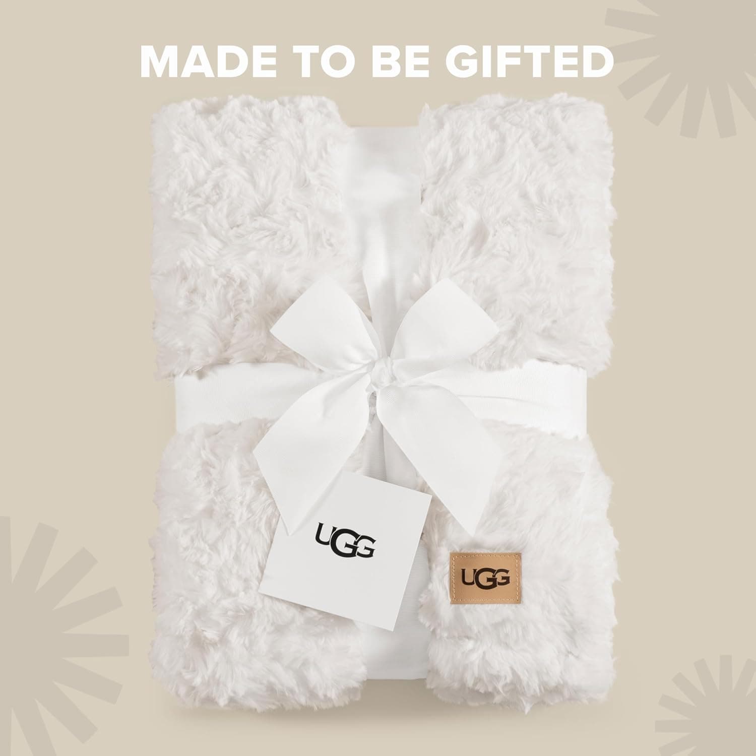UGG Adalee Throw Blanket for Couch, Faux Fur Blanket, 50" x 70", White — photo 5
