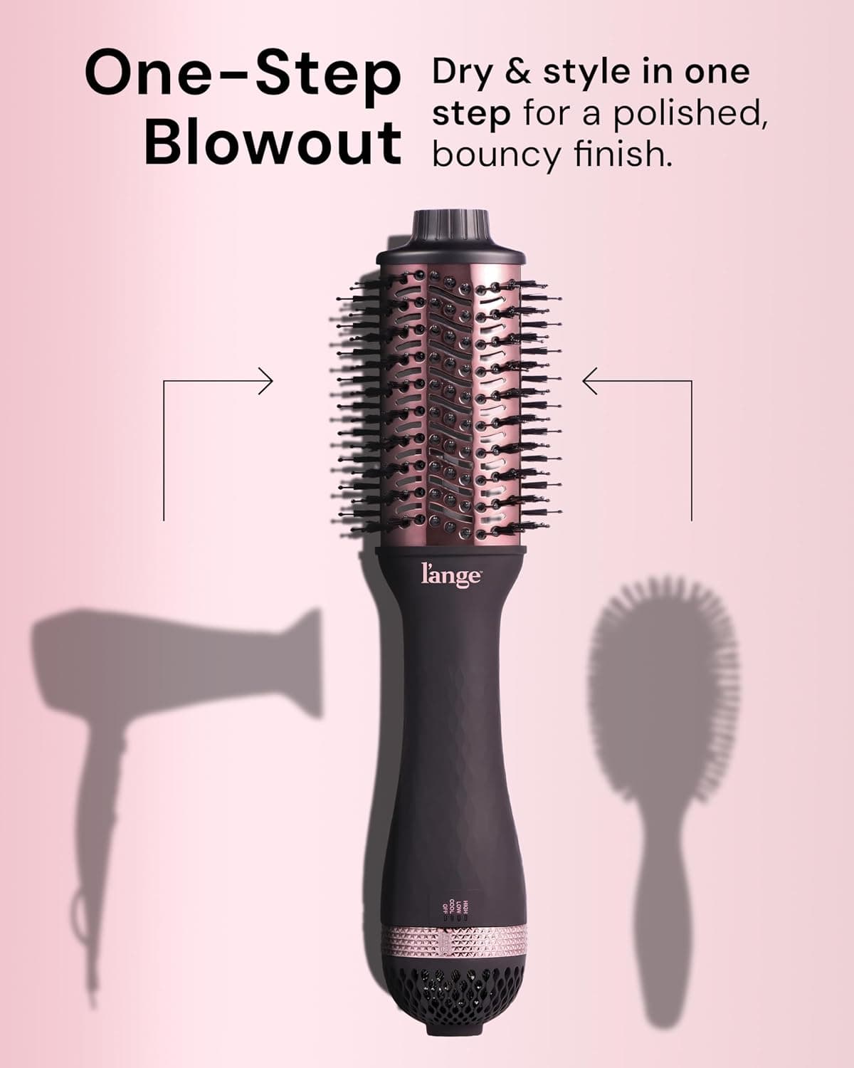 L'ANGE HAIR Le Volume 2-in-1 Titanium Blow Dryer Brush | Frizz Control Blowout Hair Dryer Brush for Drying and Styling | Volumizing Hot Air Styler for All Hairstyles | Oval Barrel | Black - 60mm — photo 2