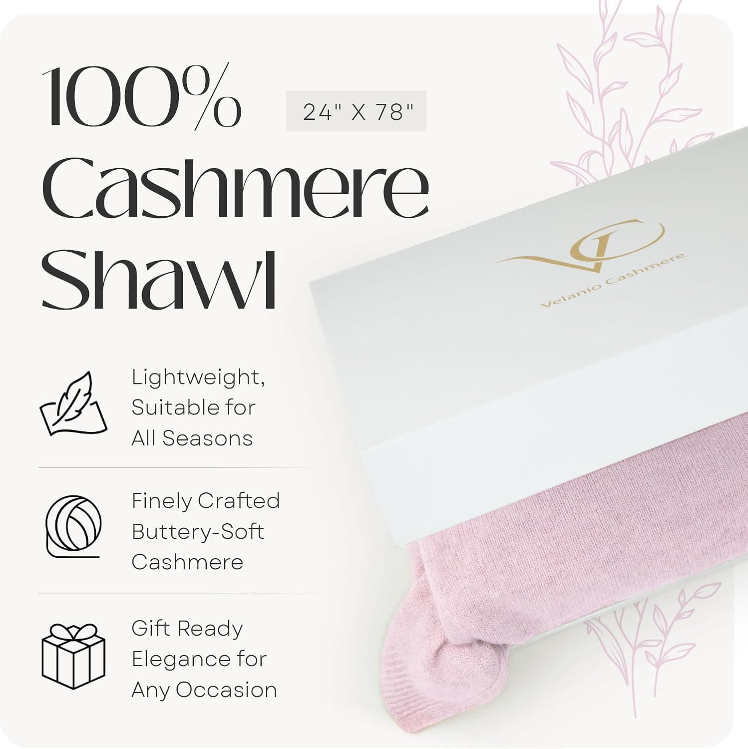Luxury 100% Cashmere Wrap Soft Scarf Stole Knitted Shawl for Women Travel — photo 6