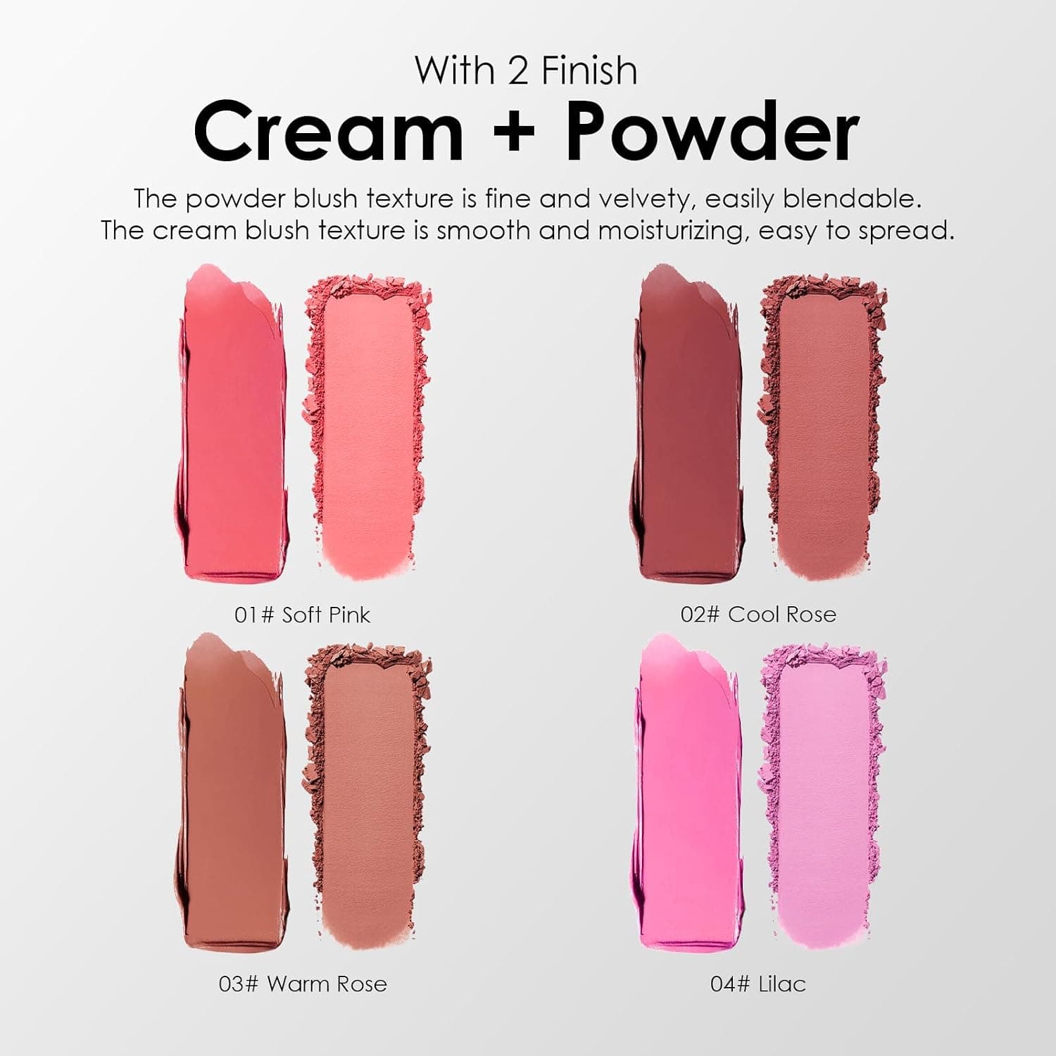 2 in 1 Plum Cream and Powder Blush Palette Duo(02 Cool Rose) — photo 3