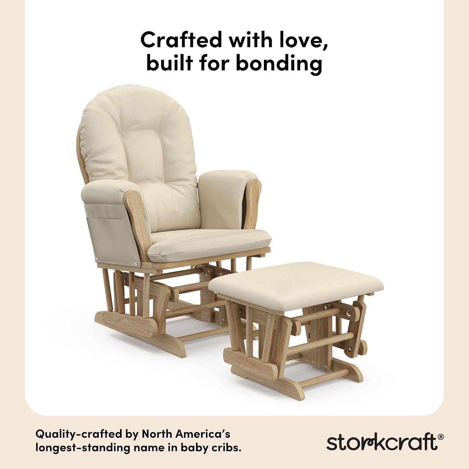 Storkcraft Premium Hoop Glider & Ottoman, Natural/Beige — photo 4