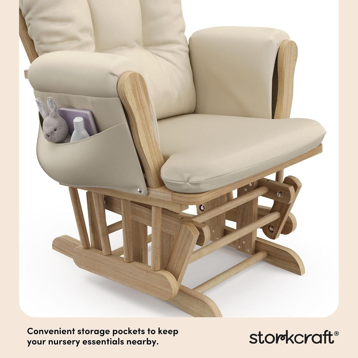 Storkcraft Premium Hoop Glider & Ottoman, Natural/Beige — photo 6