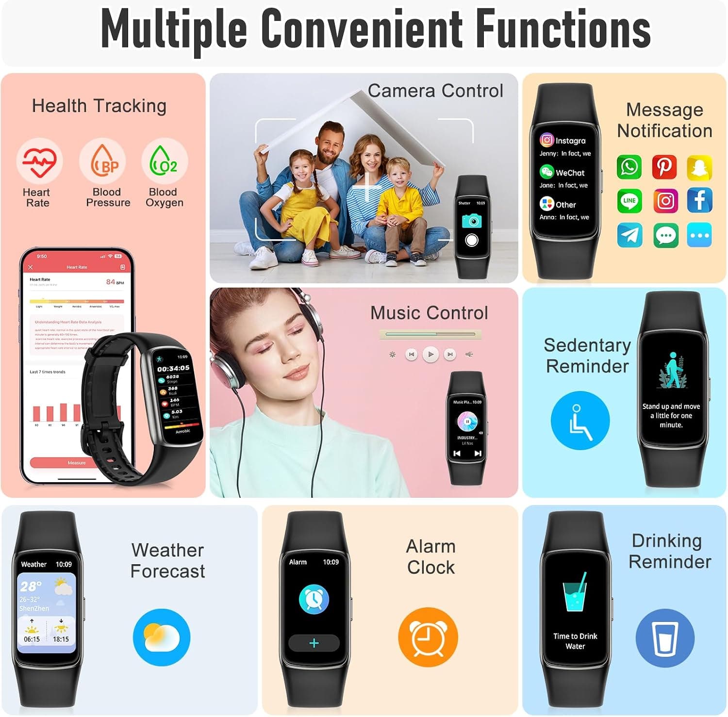 Zeacool Fitness Tracker with 24/7 Heart Rate, Blood Oxygen Sleep Monitor, 123 Sports Modes Calories Smart Watch,IP68 Waterproof Step Counter Activity Trackers Health Pedometer for Women Men — photo 2