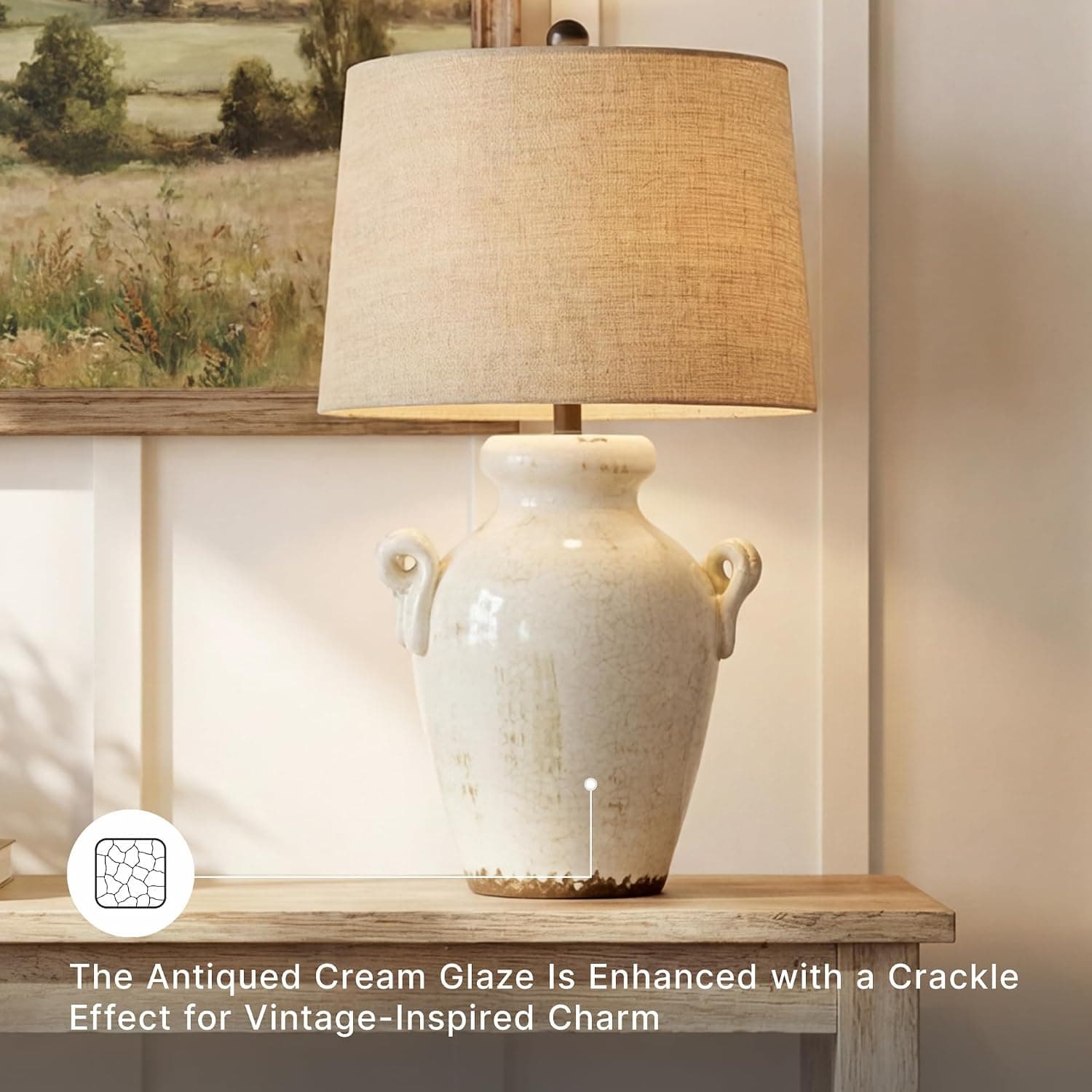 Signature Design by Ashley 27-Inch Farmhouse Ceramic Table Lamp, Cream — photo 4