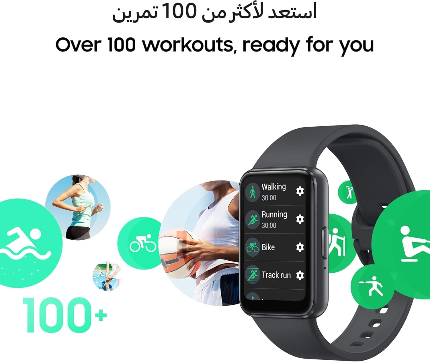 SAMSUNG Galaxy FIT 3 [2025, 40MM] 1.6" AMOLED Display | IP68 Water Resistant | 14 Days Battery Life | 100+ Watchfaces | 100+ Exercise Modes | International Model (Fast Charger Bundle, Black) — photo 4