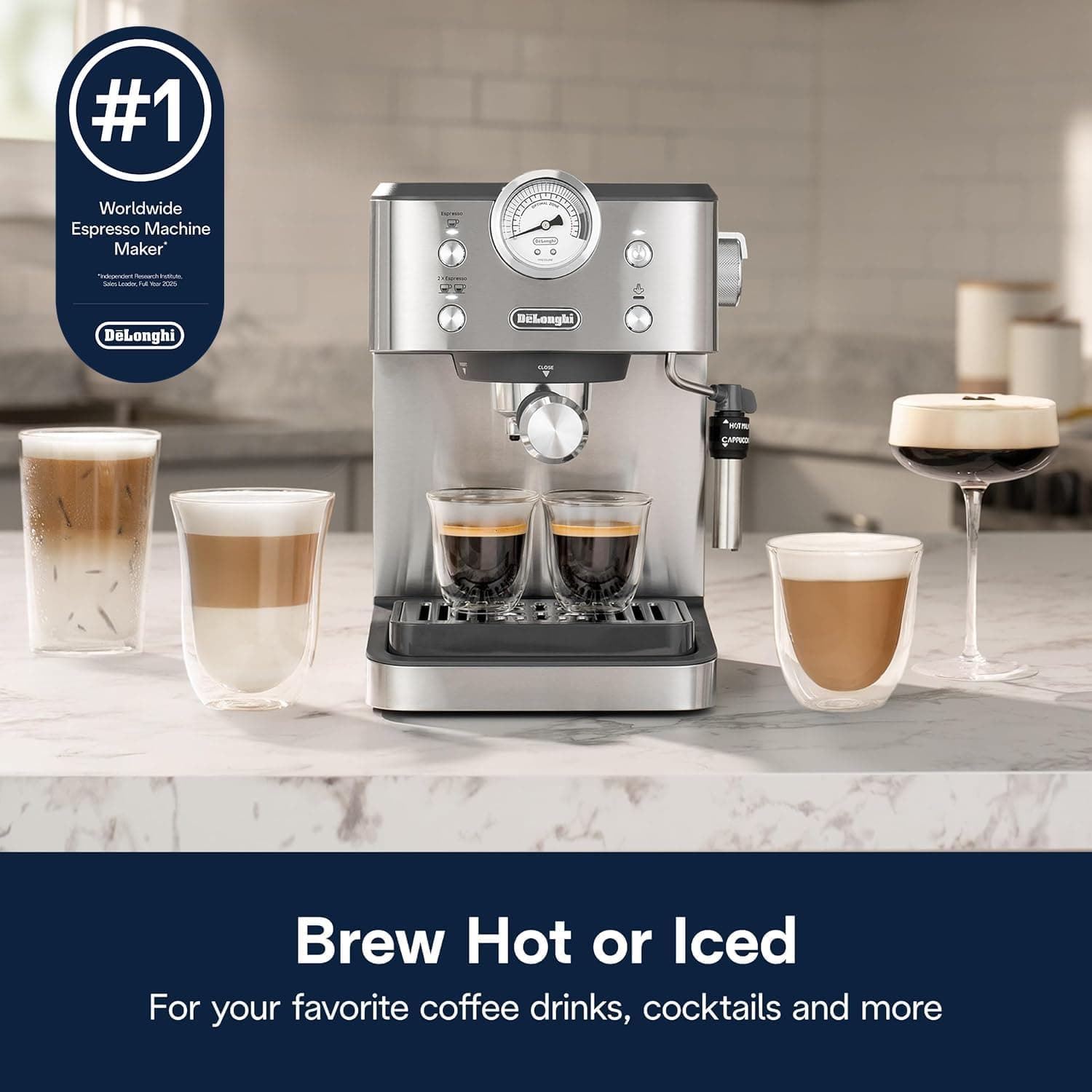De'Longhi Classic Signature Espresso Machine, Adjustable Milk Frother — photo 2