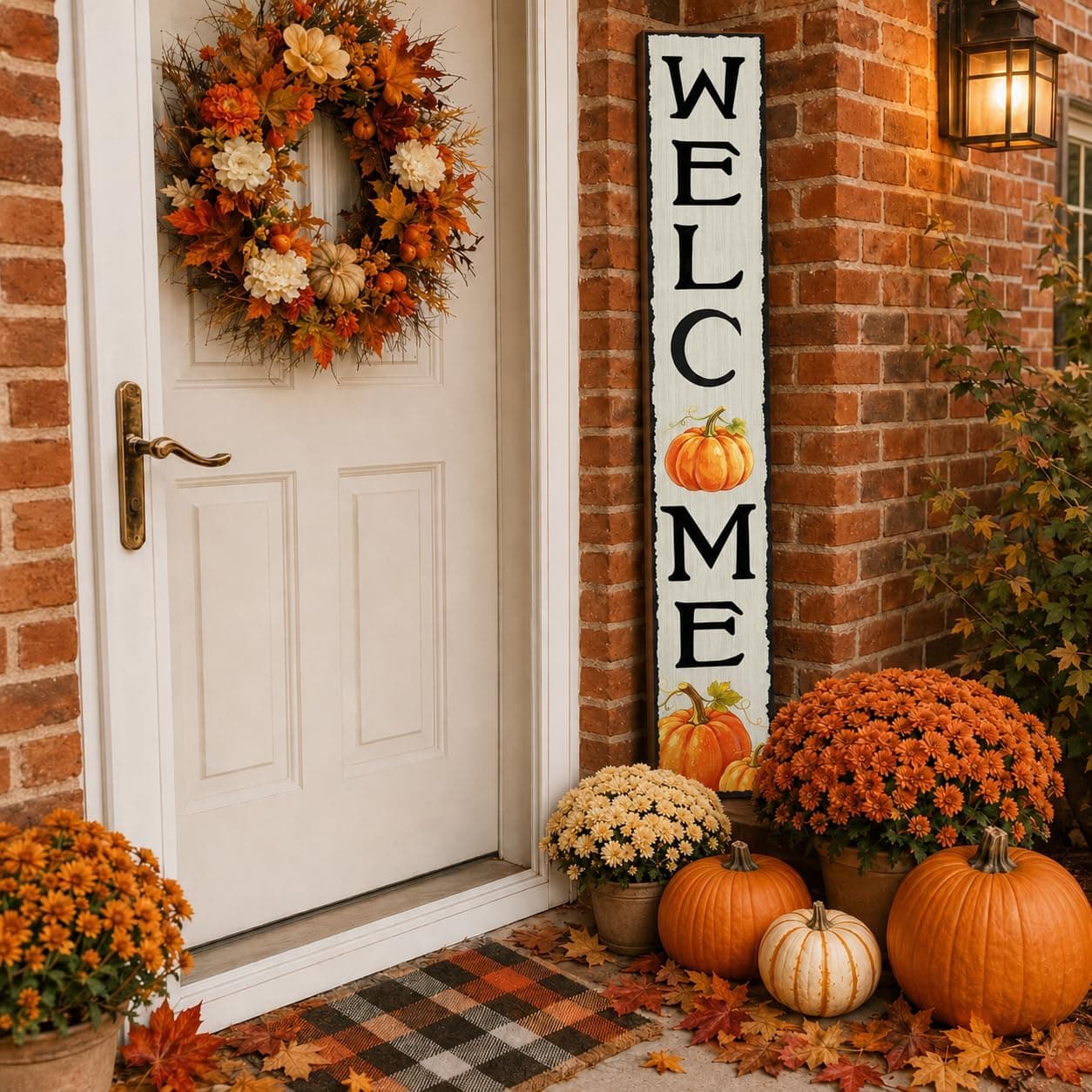 Fall Porch Sign 47 x 7.8 inch Wooden Pumpkin Welcome Sign Season Decor — photo 4