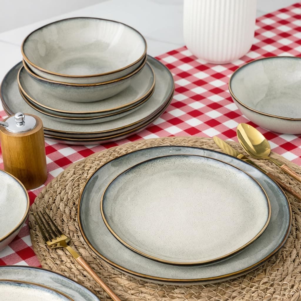 AmorArc Ceramic Dinnerware Sets for 8, 24Pcs Plates and Bowls Sets Dishes — photo 6