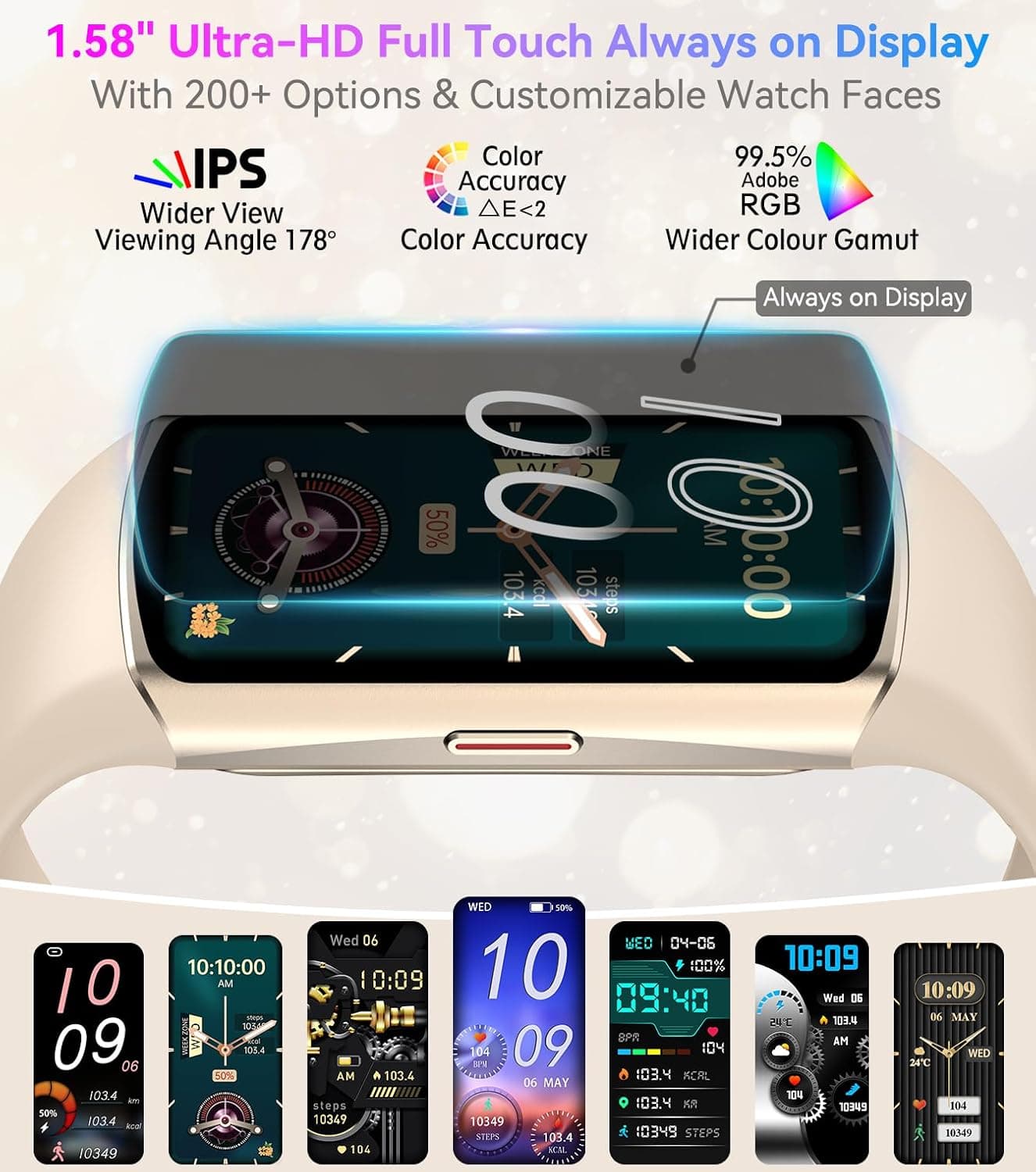 Smart Watch Fitness Tracker with 24/7 Heart Rate, Blood Oxygen Blood Pressure Monitor Sleep Tracker 120 Sports Modes Activity Trackers Step Calorie Counter IP68 Waterproof for Andriod iPhone Women Men — photo 2