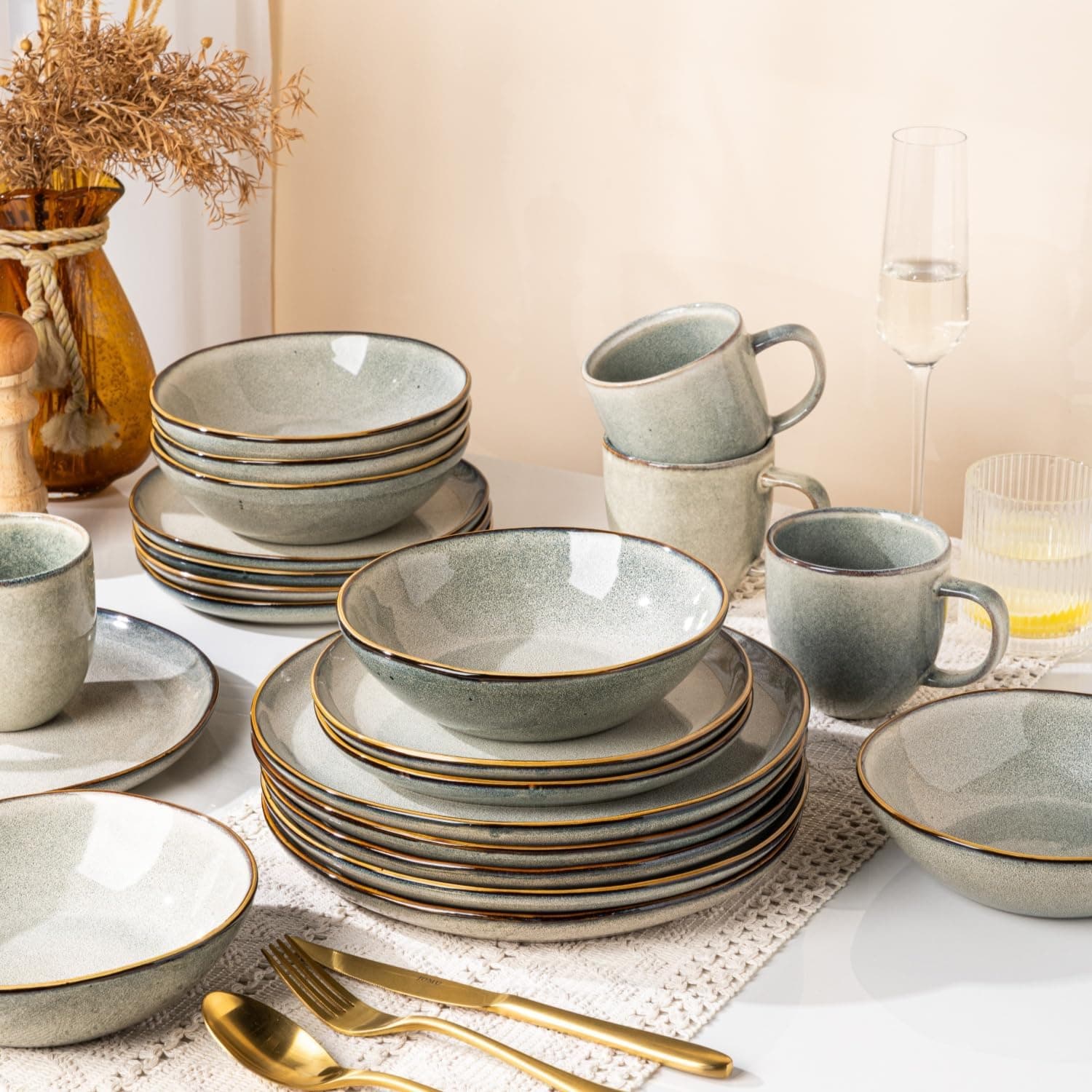AmorArc Ceramic Dinnerware Sets for 8, 24Pcs Plates and Bowls Sets Dishes — photo 9