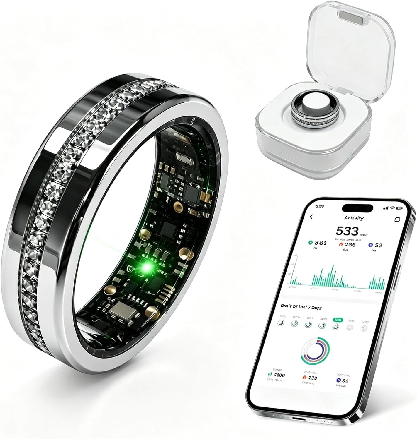 Smart Ring for Women & Men, Smart Ring Sleep Tracker, No Subscription