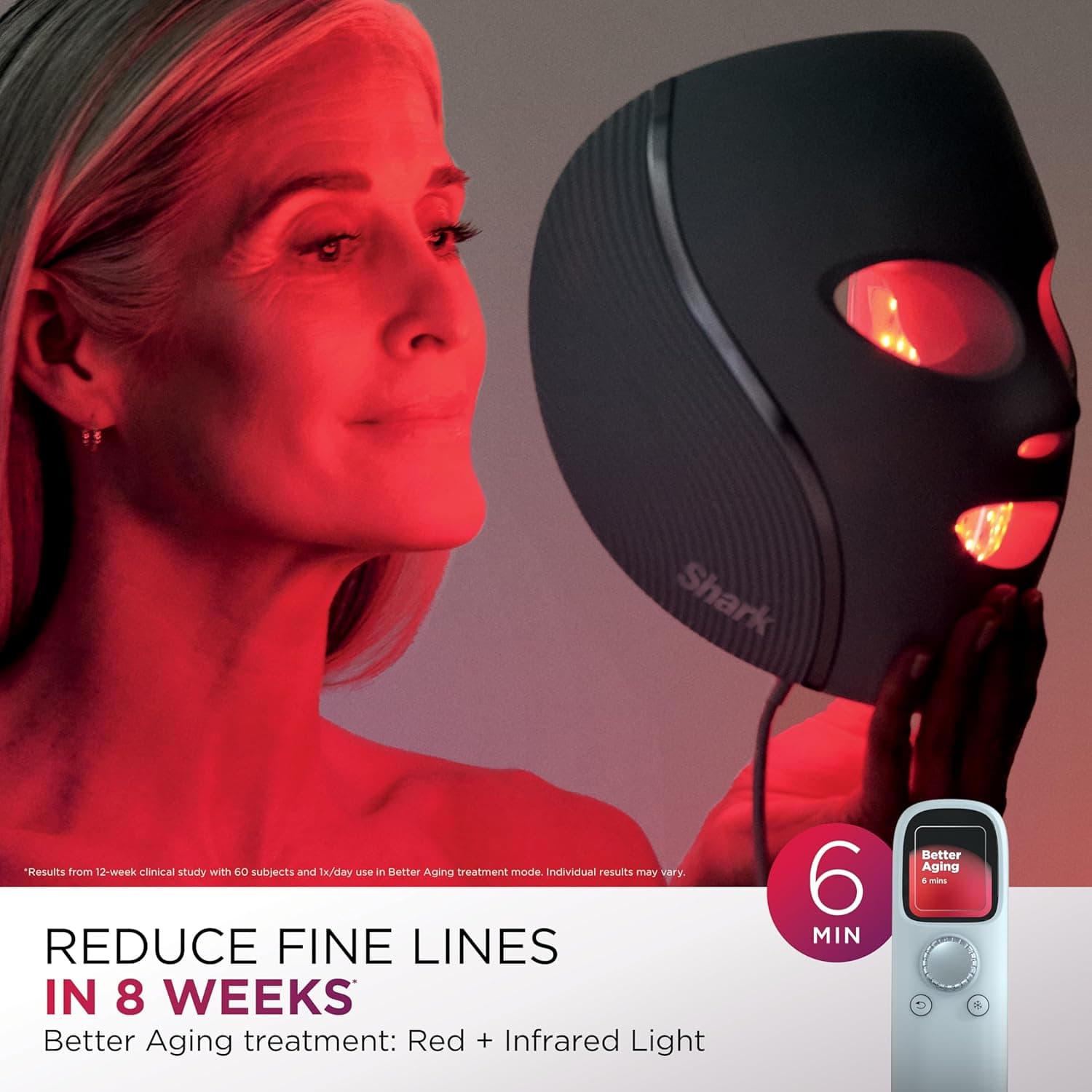 Shark CryoGlow LED Face Mask, Red Light Therapy, Under-Eye Cooling, FW312PL — photo 4