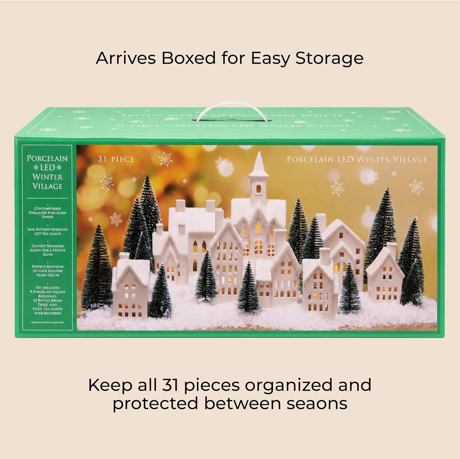 Mark Feldstein Winter Village LED Porcelain Christmas Set, 31 Pc — photo 6