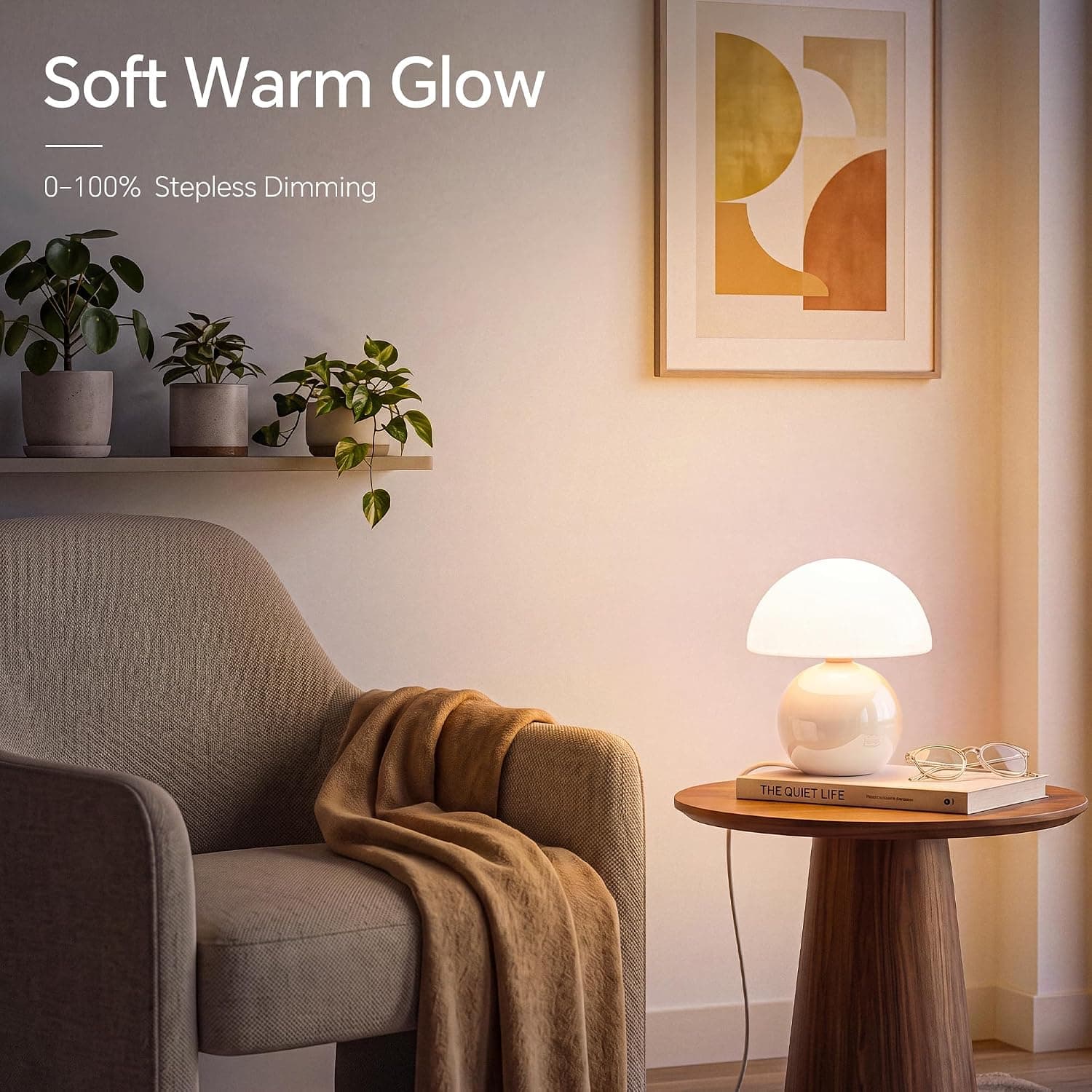 Dawnwake Mushroom Lamp Table Lamps Set of 2 for Bedroom Living Room,White — photo 4