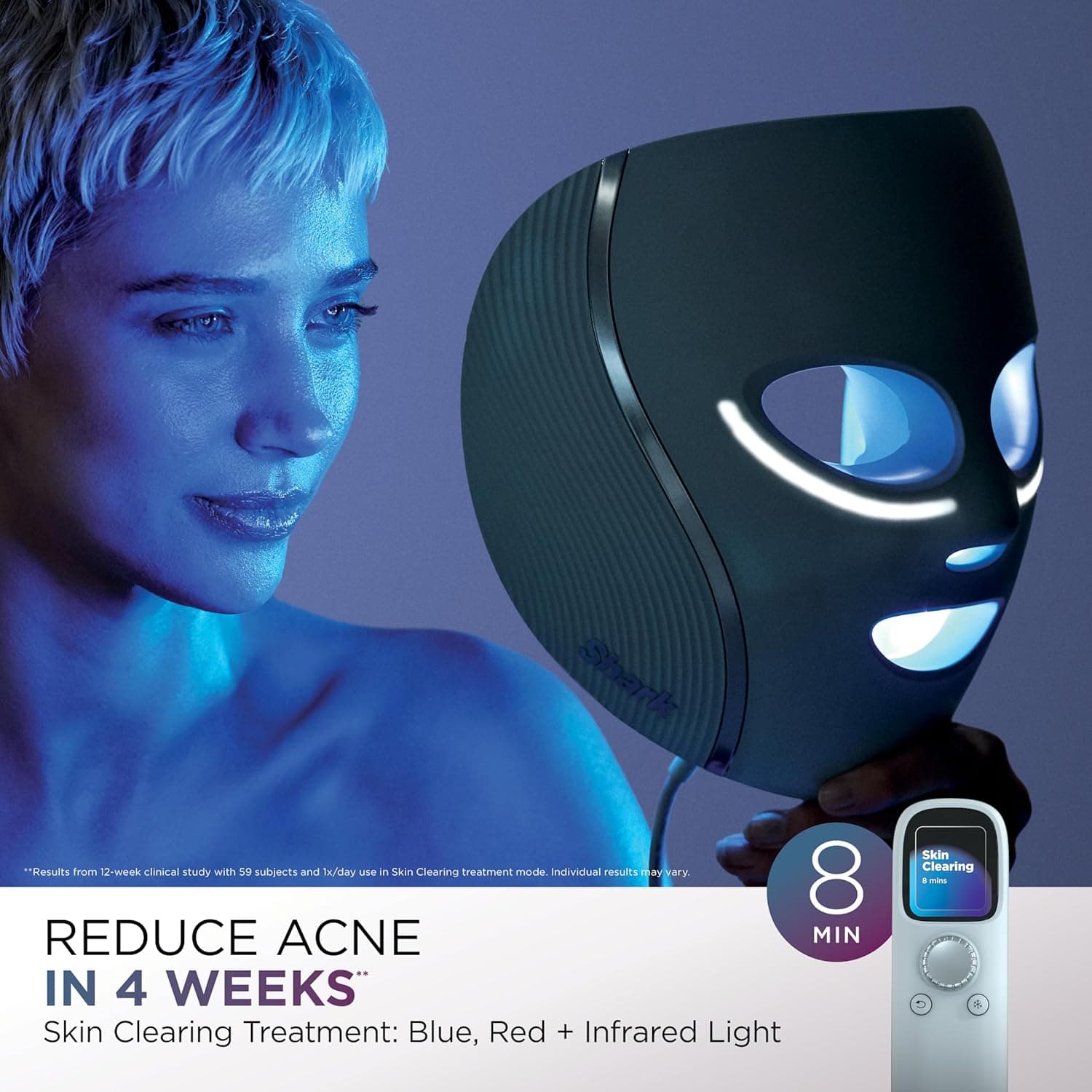 Shark CryoGlow LED Face Mask, Red Light Therapy, Under-Eye Cooling, FW312PL — photo 6