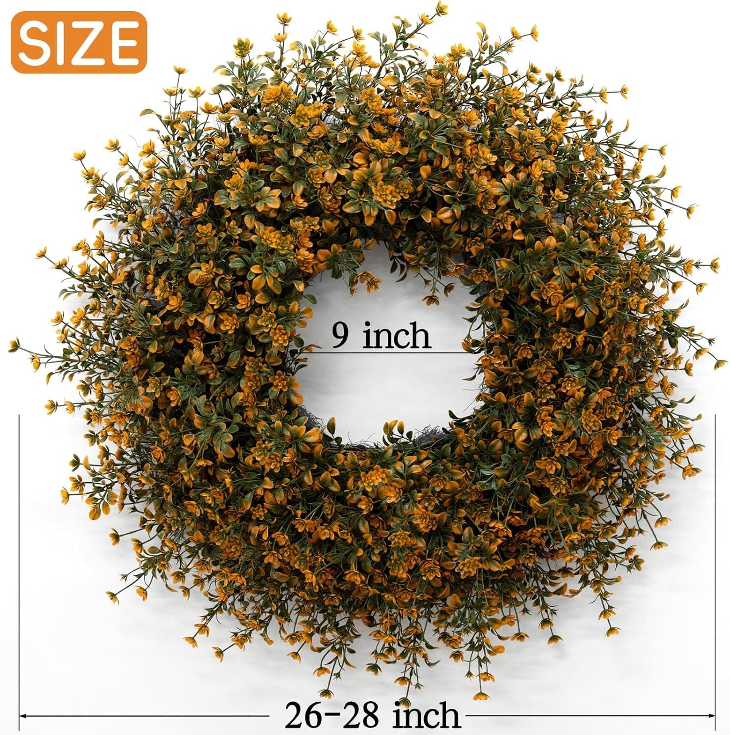 26 Inch Fall Boxwoods Wreaths for Front Door Large Wreath Home Decor — photo 4