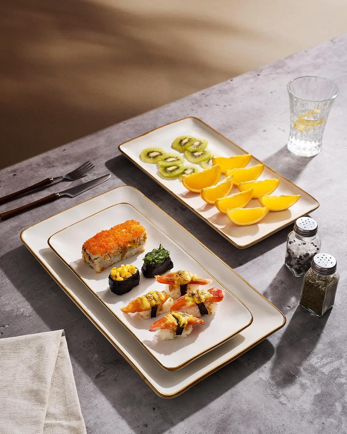 Famiware Serving Platters Set of 3 Sizes - Rectangular, Matte White — photo 4