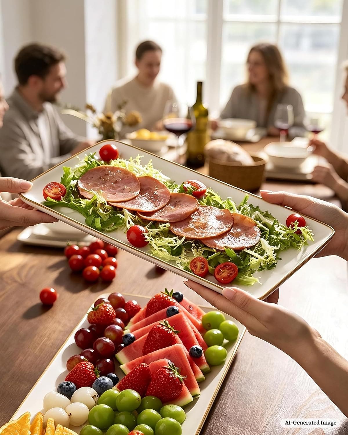 Famiware Serving Platters Set of 3 Sizes - Rectangular, Matte White — photo 3