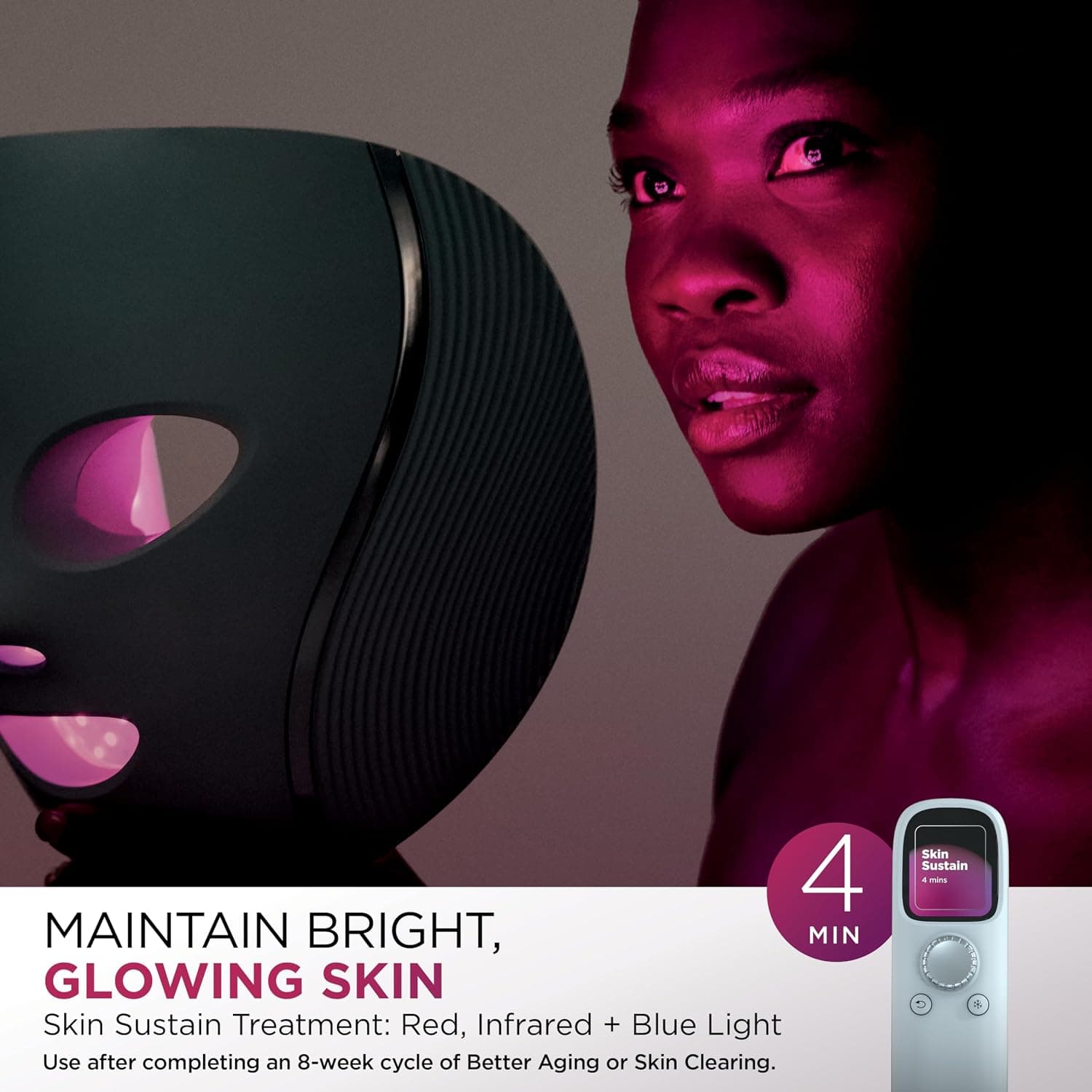 Shark CryoGlow LED Face Mask, Red Light Therapy, Under-Eye Cooling, FW312PL — photo 8