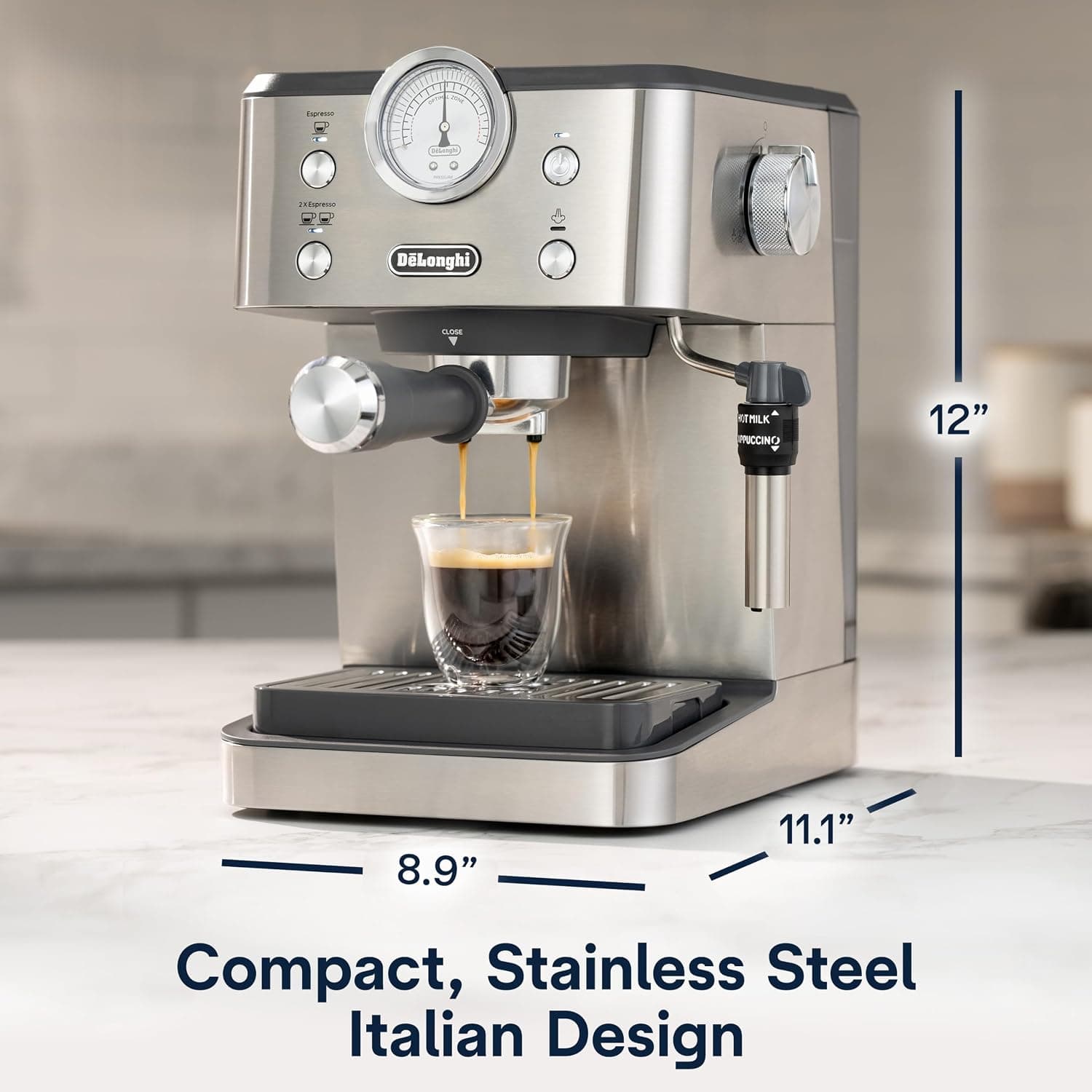 De'Longhi Classic Signature Espresso Machine, Adjustable Milk Frother — photo 3