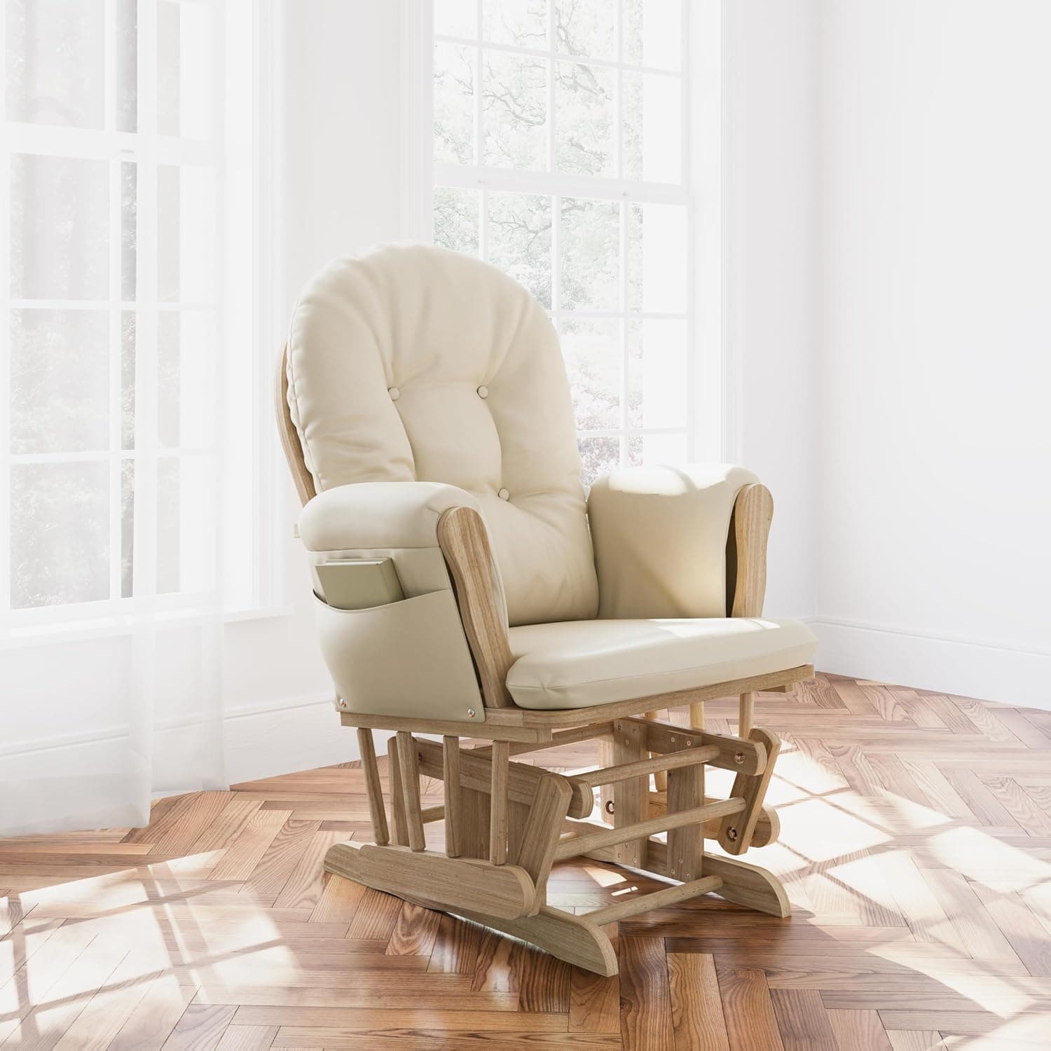 Storkcraft Premium Hoop Glider & Ottoman, Natural/Beige — photo 2