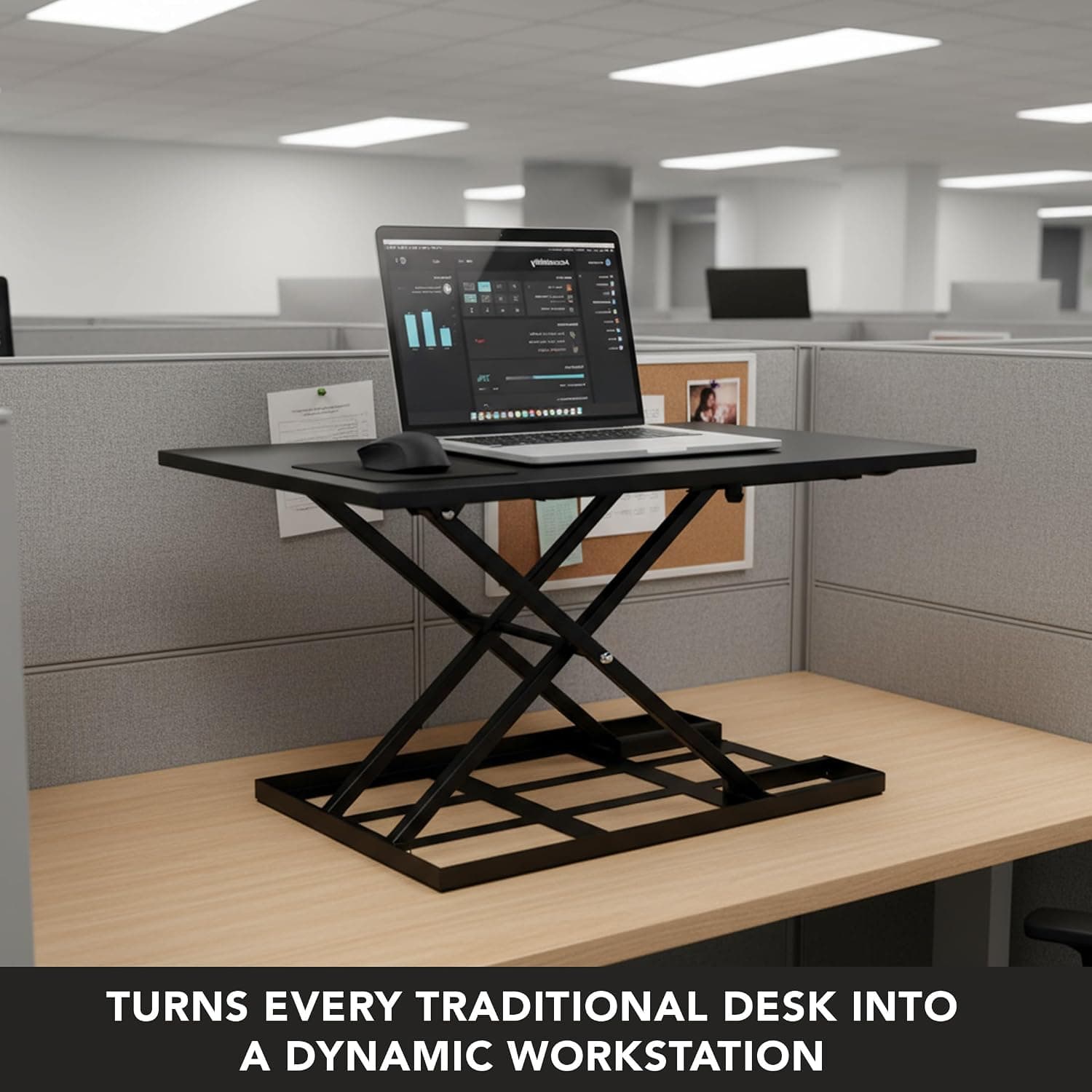 Mount-It! Standing Desk Converter 32" x 22" – Sit Stand Desk Riser with Gas Spring Lift, Slim 2.5" Low Profile, Height Adjustable Desktop Workstation, Preassembled Sit-Stand Solution for Home & Office — photo 6