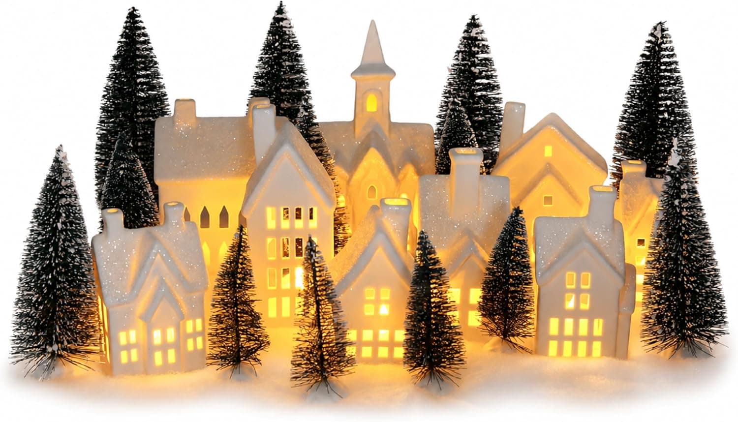 Mark Feldstein Winter Village LED Porcelain Christmas Set, 31 Pc
