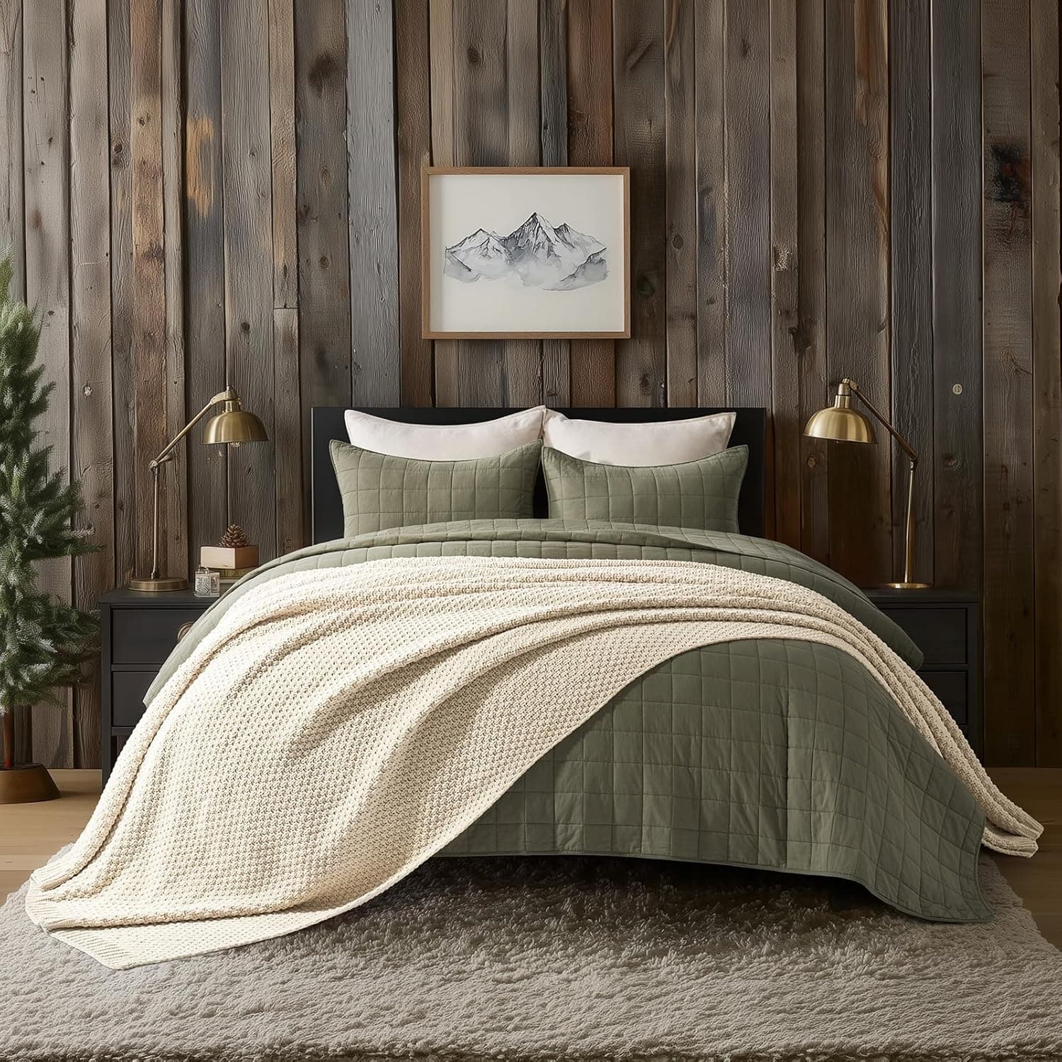 EVERGRACEHOME Chunky Chenille Knit Throw Blanket, 108x92, Beige — photo 7