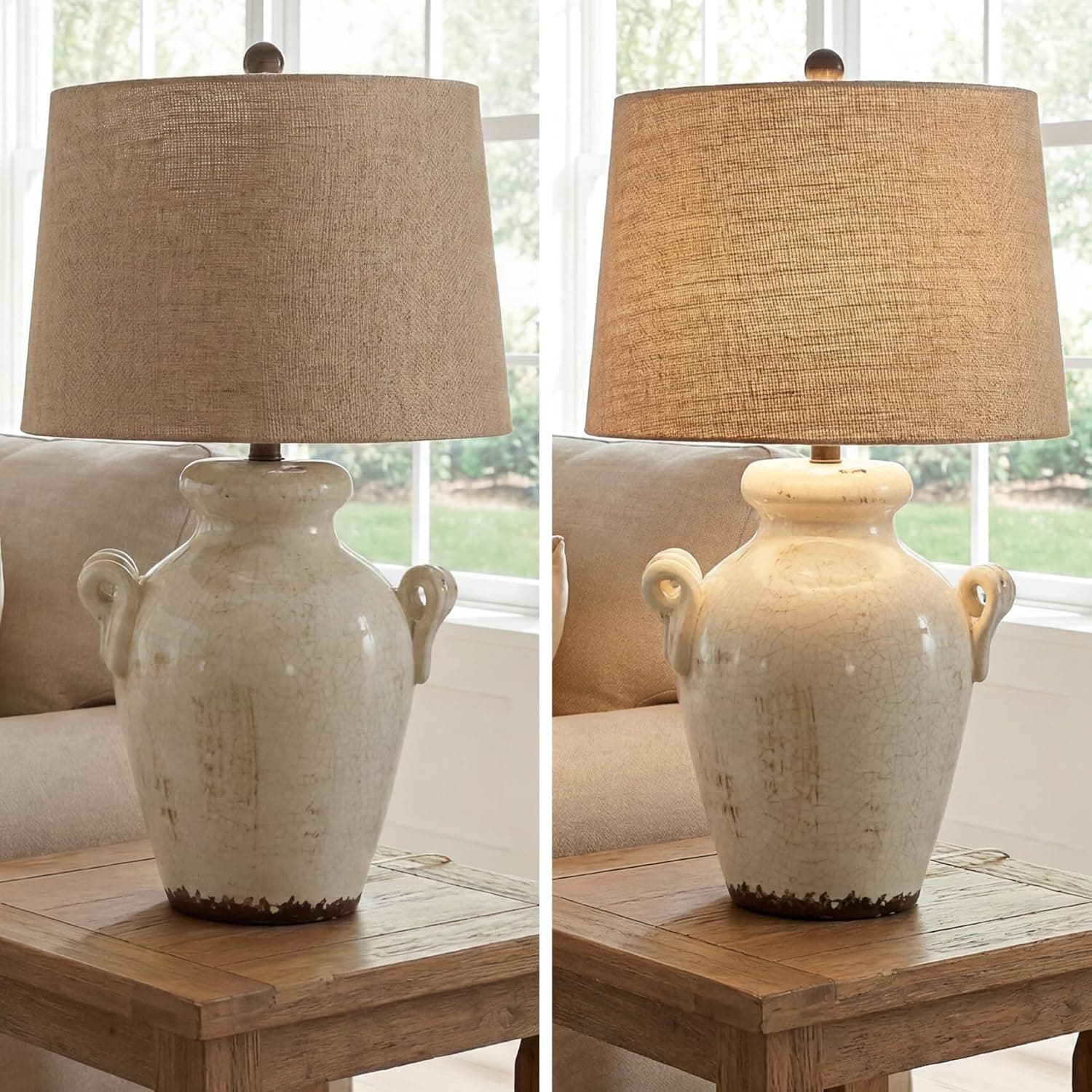 Signature Design by Ashley 27-Inch Farmhouse Ceramic Table Lamp, Cream — photo 8