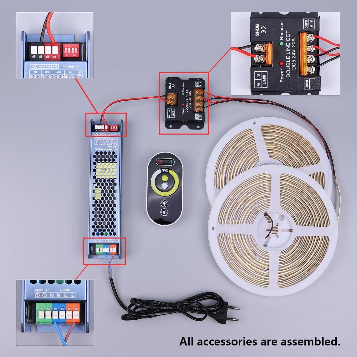 BENLUN 24V CCT COB LED Strip Lights 65.6ft with Remote and Power Supply — photo 6