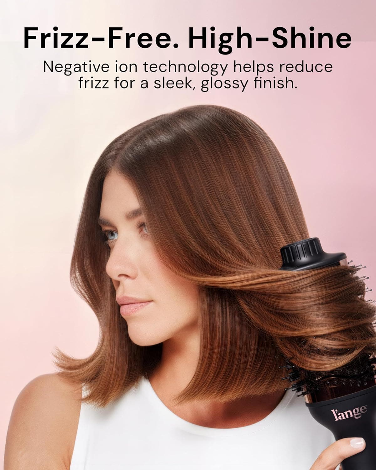 L'ANGE HAIR Le Volume 2-in-1 Titanium Blow Dryer Brush | Frizz Control Blowout Hair Dryer Brush for Drying and Styling | Volumizing Hot Air Styler for All Hairstyles | Oval Barrel | Black - 60mm — photo 4